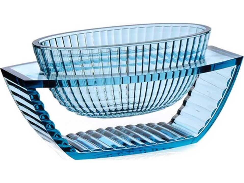 Kartell Outdoor U Shine Blue Transparent 6'' Vase