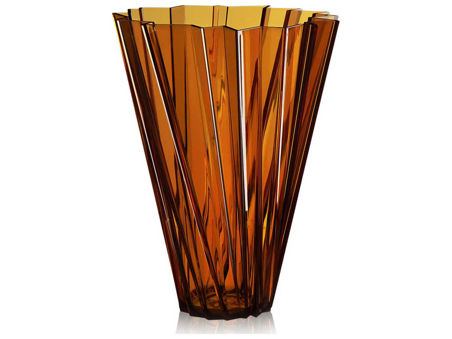 Kartell Outdoor Shanghai Amber Transparent 14'' Vase