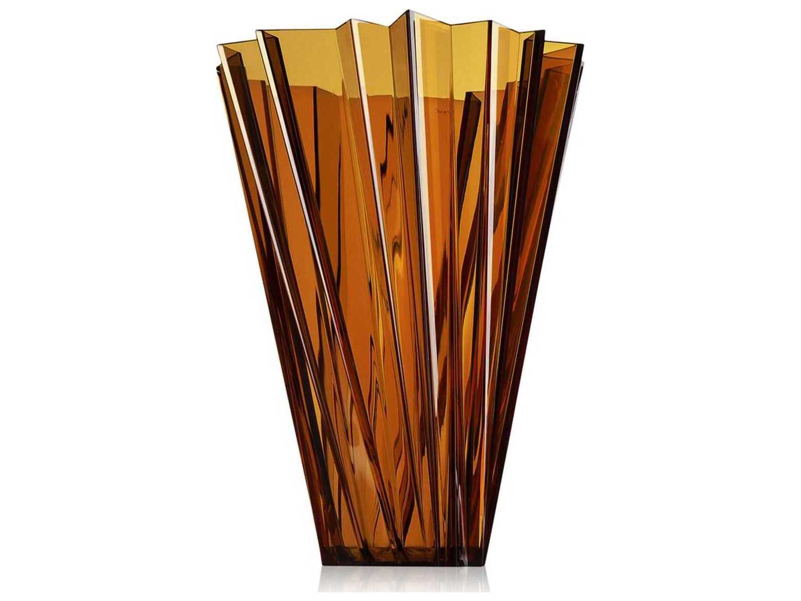 Kartell Outdoor Shanghai Amber Transparent 14'' Vase