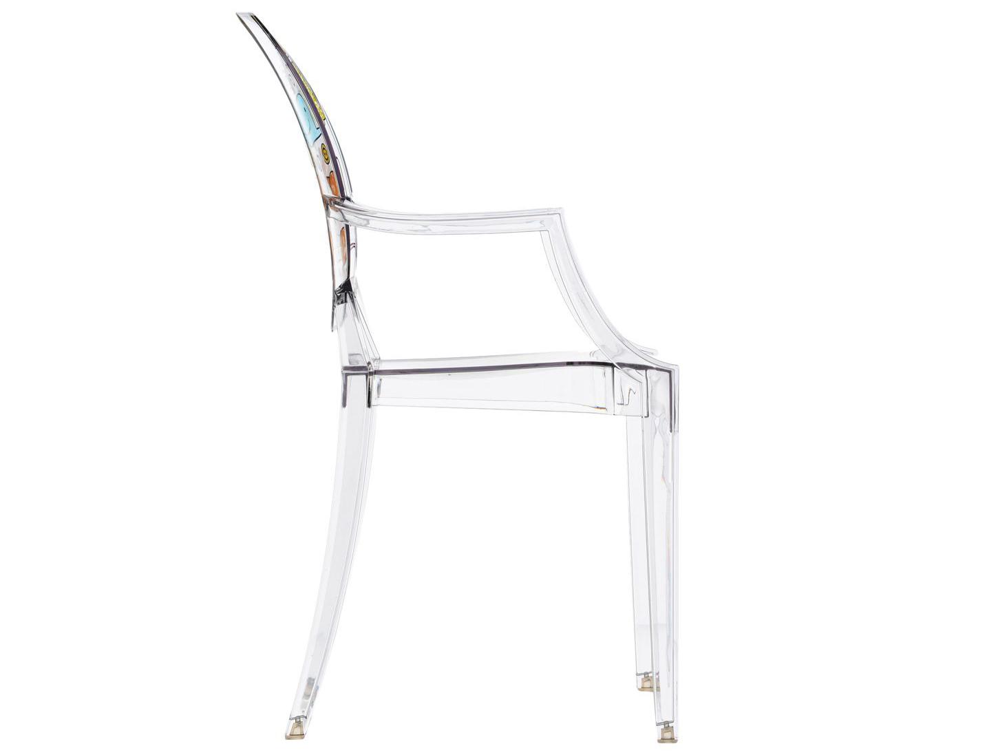 Kartell Outdoor Lou Ghost Crystal Drawings Resin Kid Dining Chair