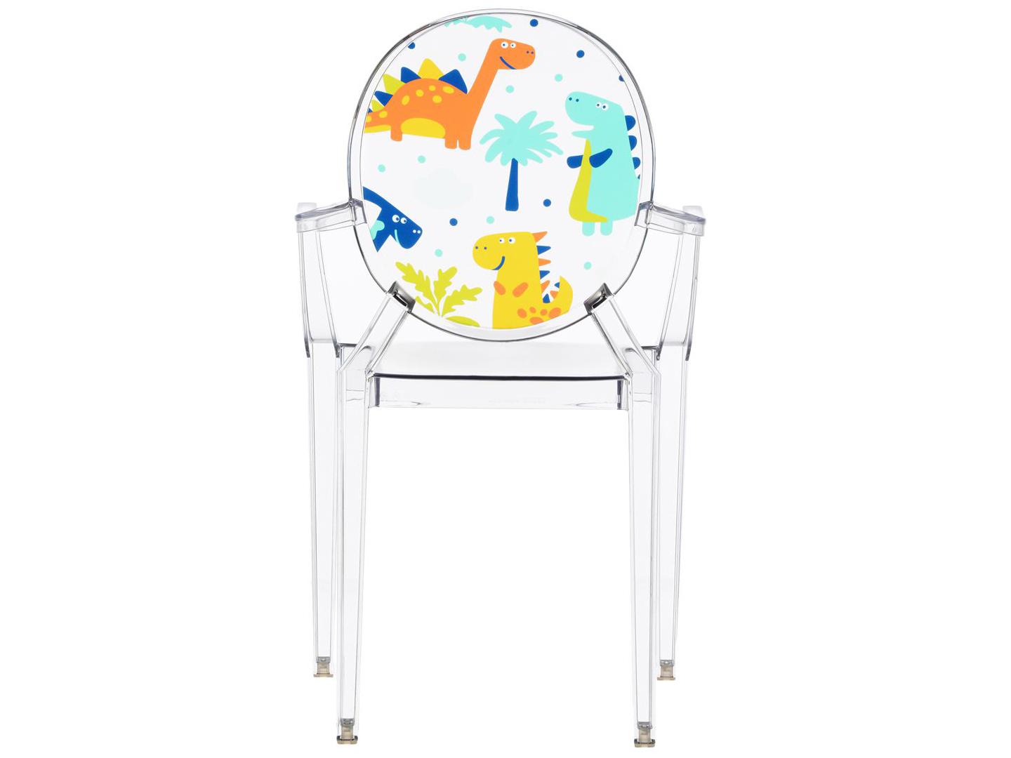 Kartell Outdoor Lou Ghost Crystal Dinosaur Resin Kid Dining Chair