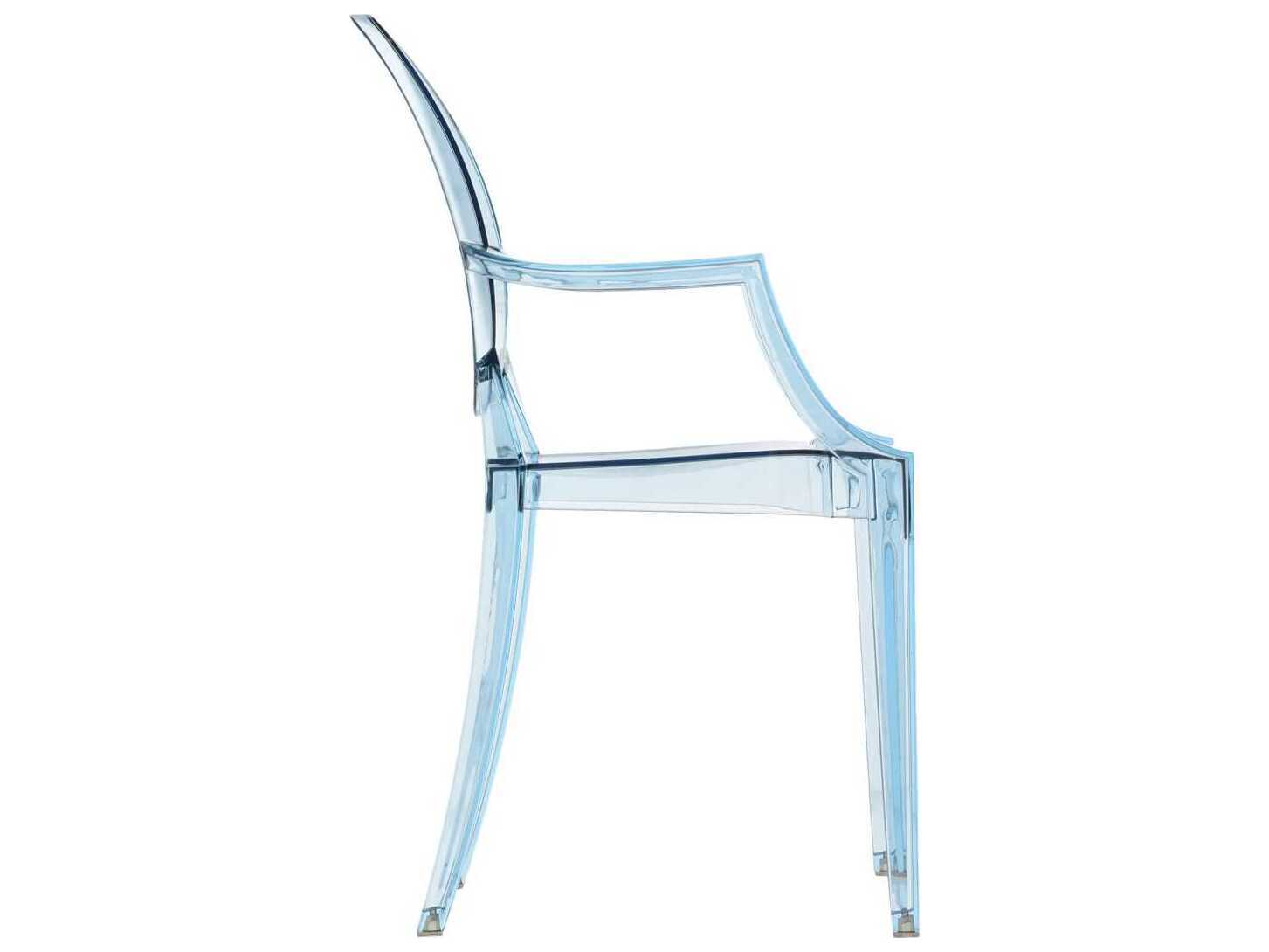 Kartell Outdoor Lou Lou Ghost Blue Transparent Prince Print Child's Chair
