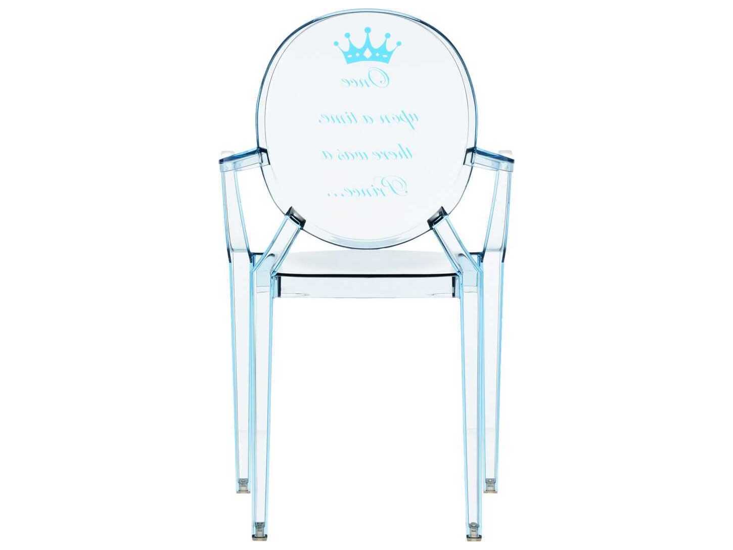Kartell Outdoor Lou Lou Ghost Blue Transparent Prince Print Child's Chair
