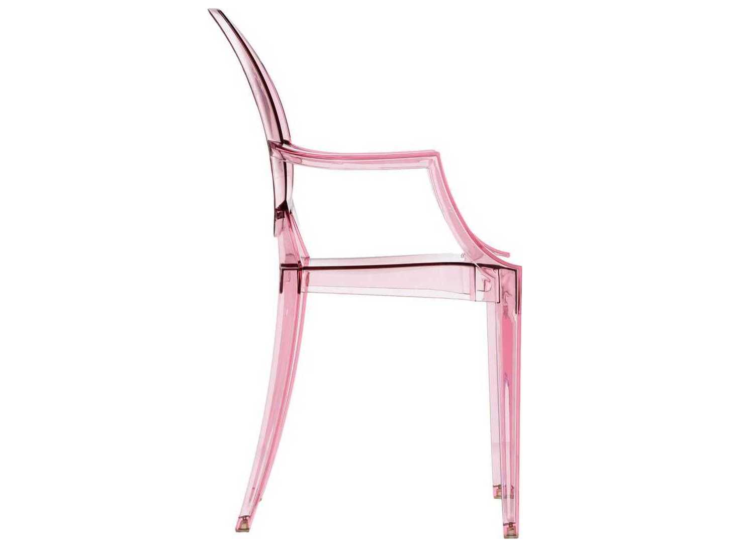 Kartell Outdoor Lou Lou Ghost Pink Transparent It's a girl Print Child's Chair