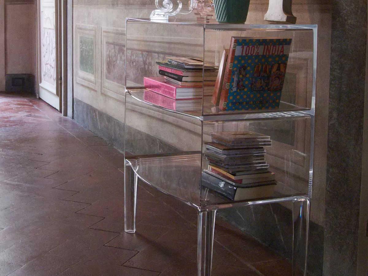 Kartell Outdoor Ghost Buster Transparent Crystal Resin Rectangular Console Table
