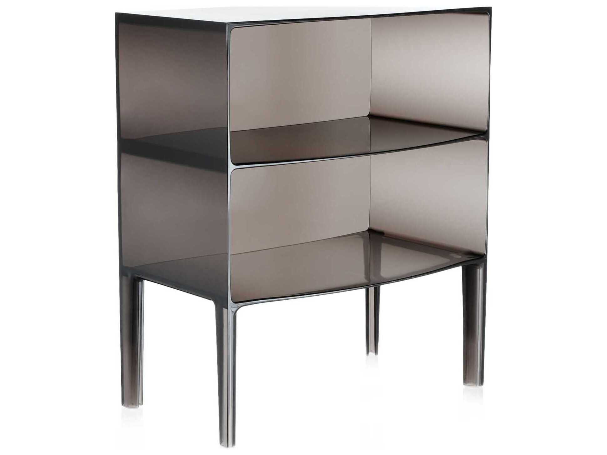 Kartell Outdoor Ghost Buster Transparent Smoke Resin Rectangular Open Cabinet