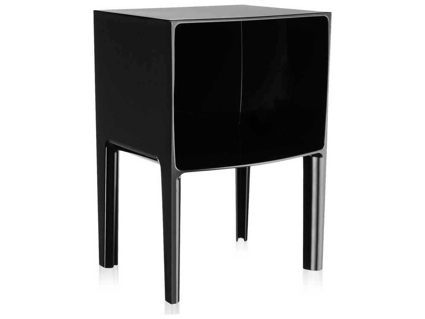 Kartell Outdoor Ghost Buster Opaque Black Resin Rectangular End Table