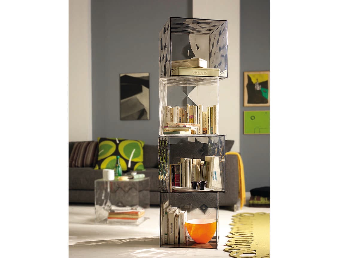 Kartell Outdoor Optic Smoke Transparent Container Cube without Door