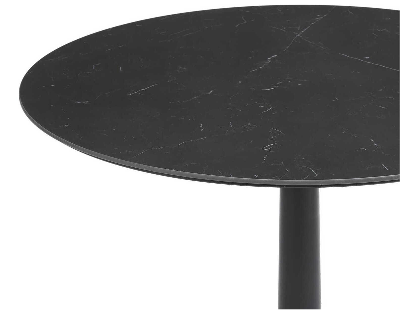 Kartell Outdoor Multiplo Black Marble Die-Cast Aluminum Round Dining Table