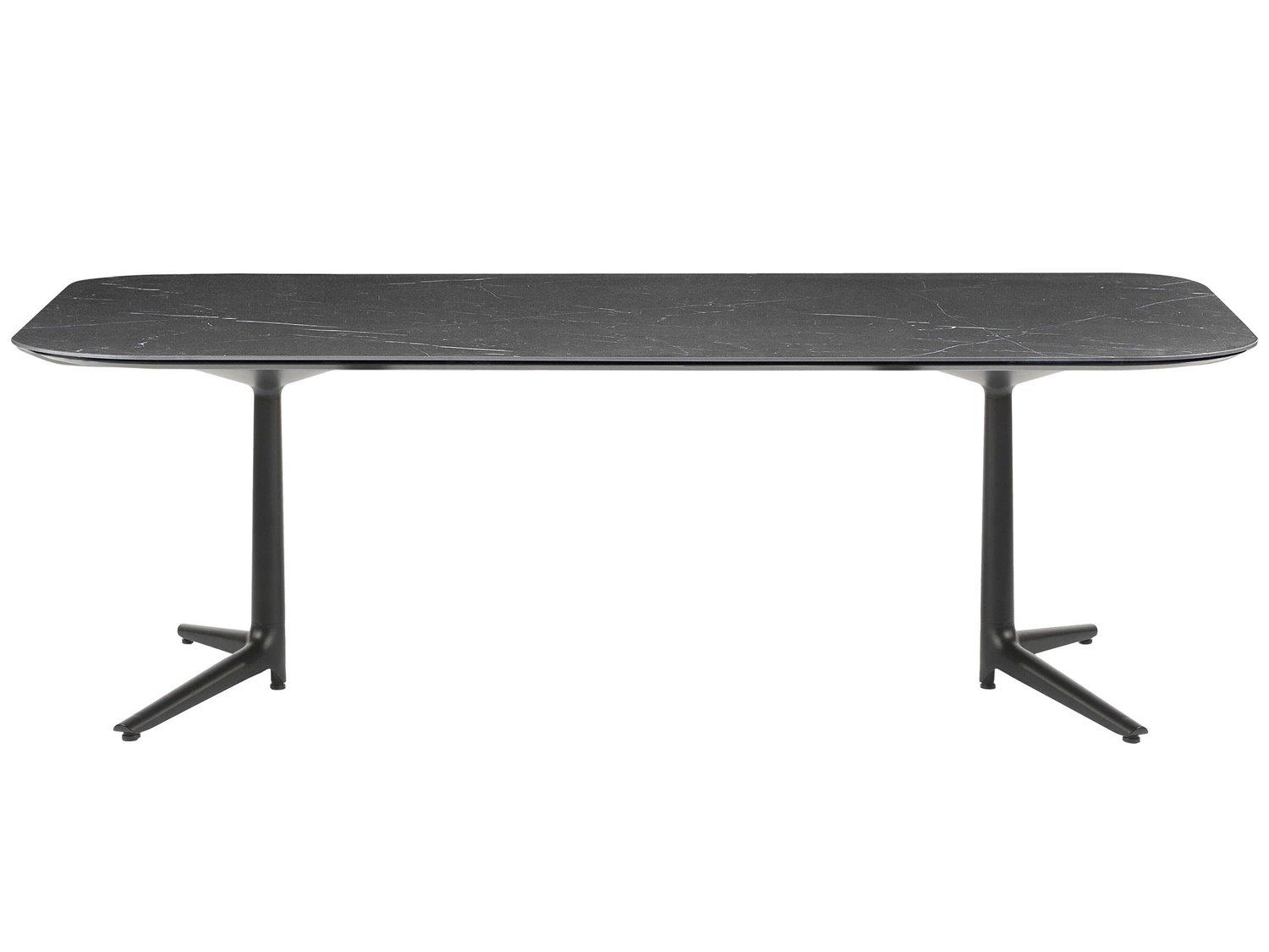 Kartell Outdoor Multiplo Xl Black Marble / Black Rectangular Dining Table