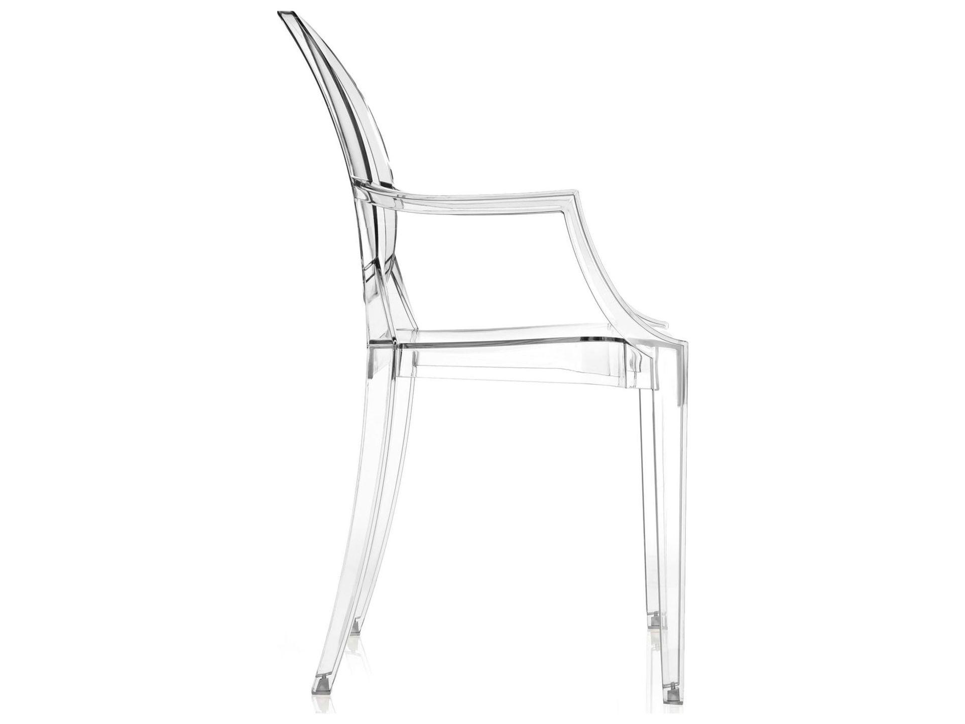 Kartell Outdoor Louis Ghost Crystal Resin Dining Arm Chair  (Sold in 4)