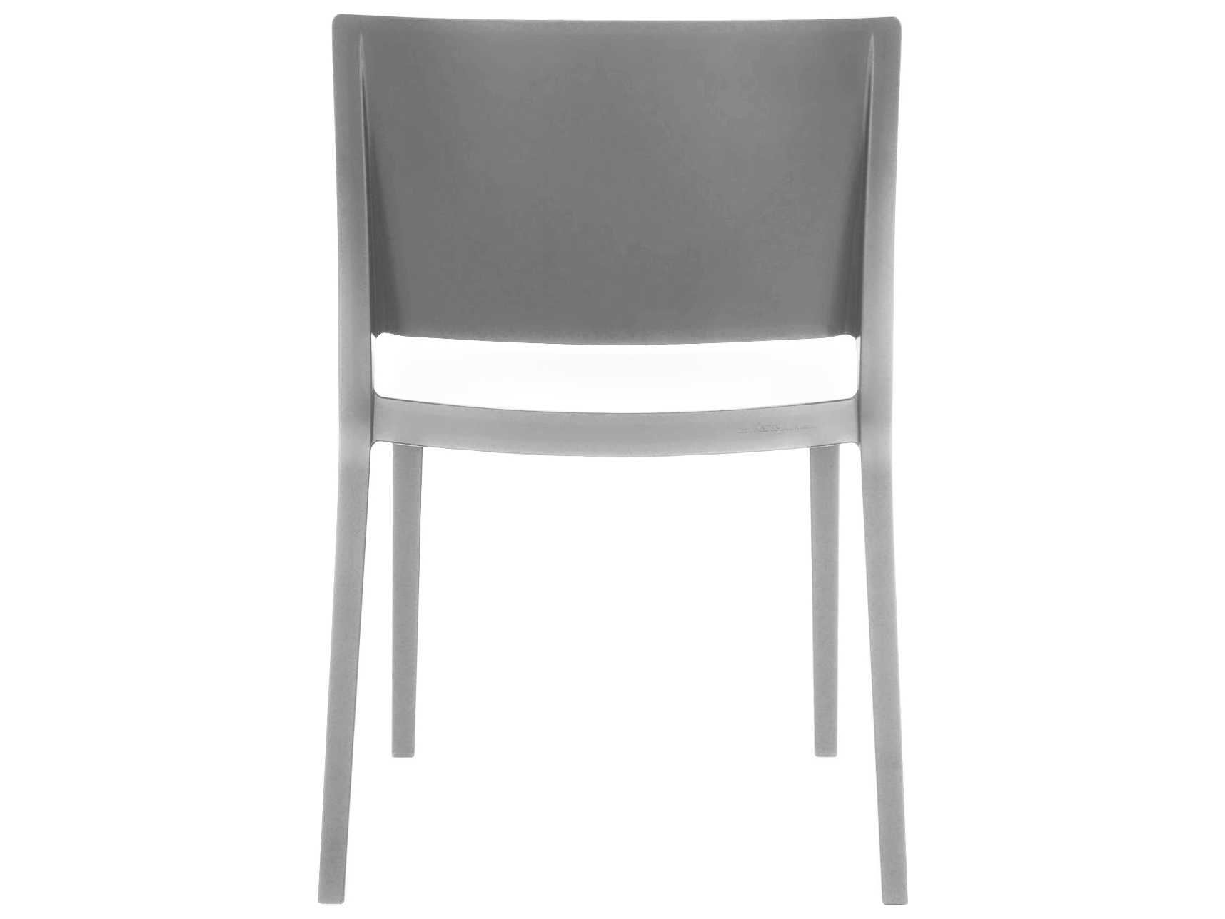Kartell Outdoor Lizz Mat Grey Resin Dining Side Chair  (Sold in 2)