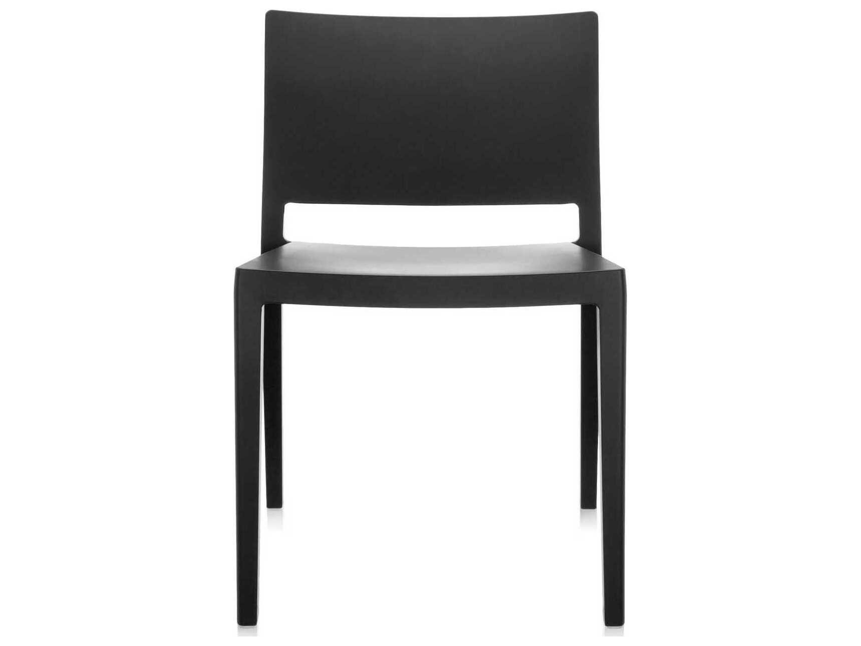 Kartell Outdoor Lizz Mat Black Resin Dining Side Chair  (Sold in 2)