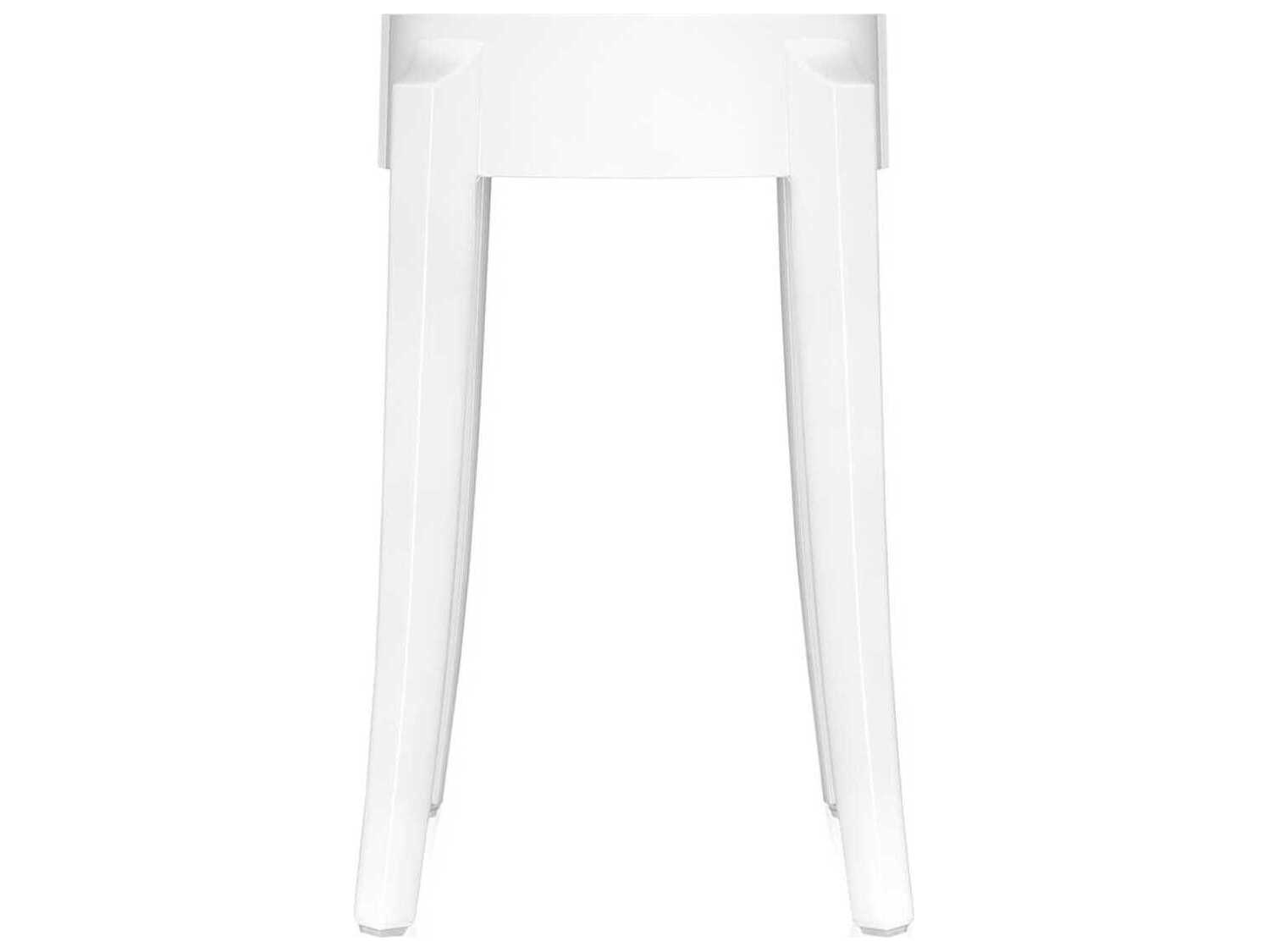 Kartell Outdoor Charles Ghost Glossy White Resin Dining Stool  (Sold in 2)