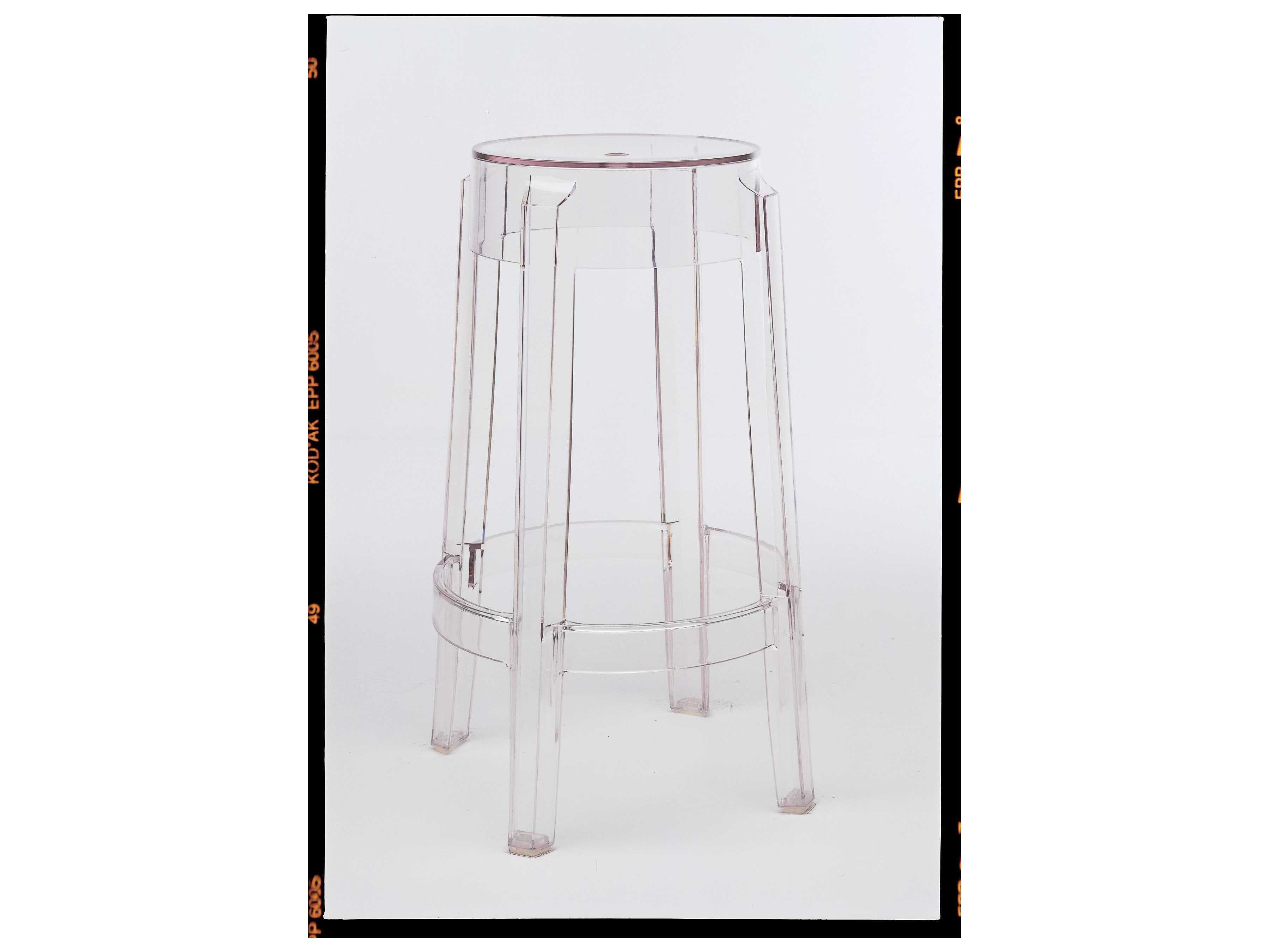 Kartell Outdoor Charles Ghost Transparent Crystal Resin Counter Stool  (Sold in 2)