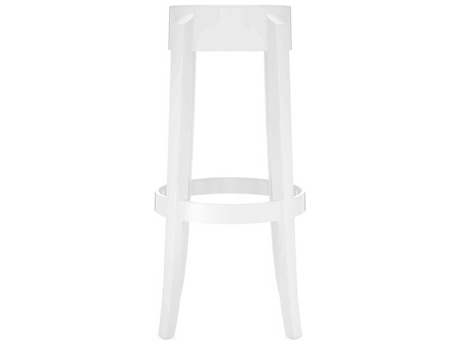 Kartell Outdoor Charles Ghost Glossy White Resin Bar Stool  (Sold in 2)