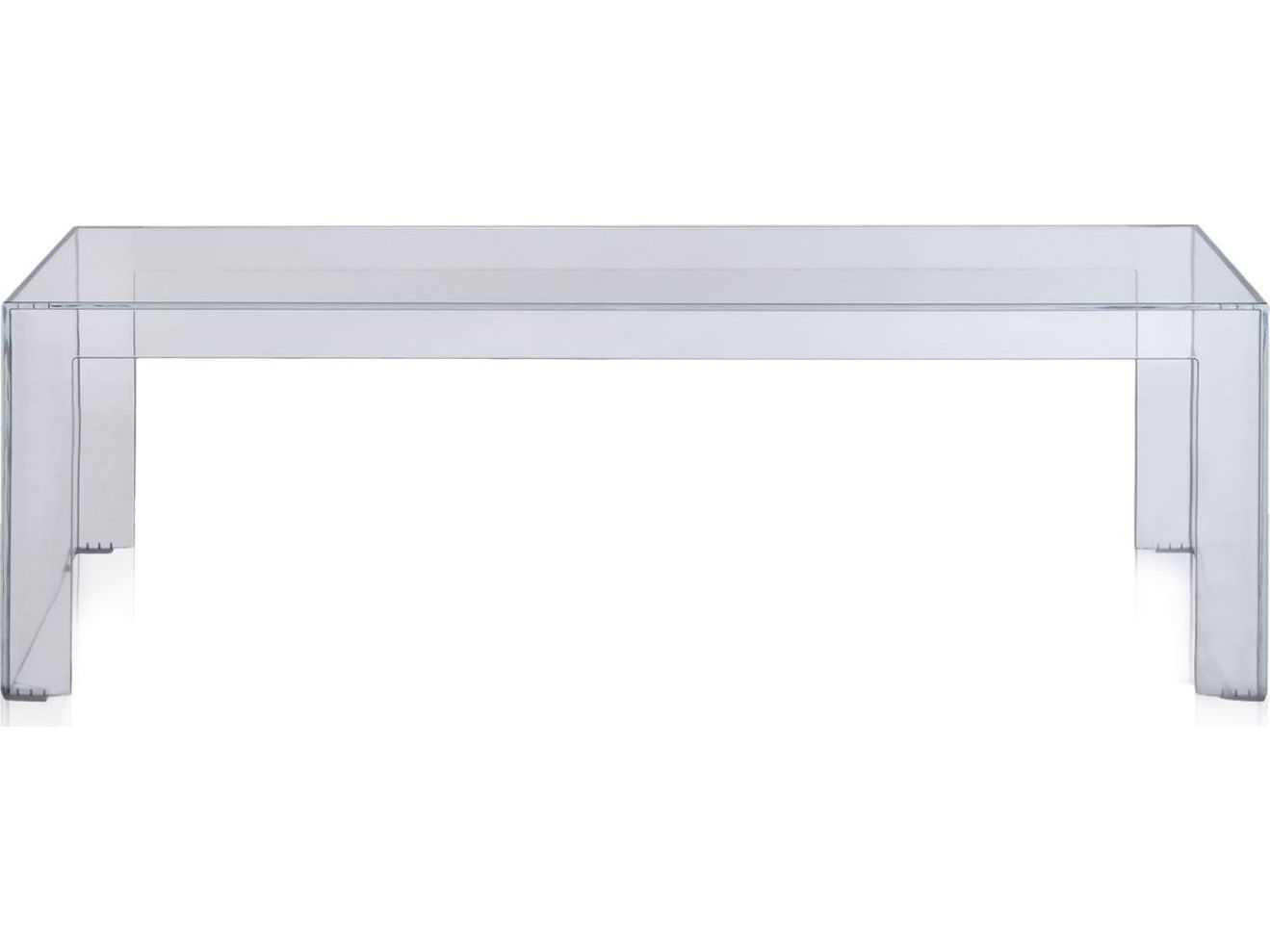 Kartell Outdoor Invisible Transparent Crystal Resin Rectangular Coffee Table