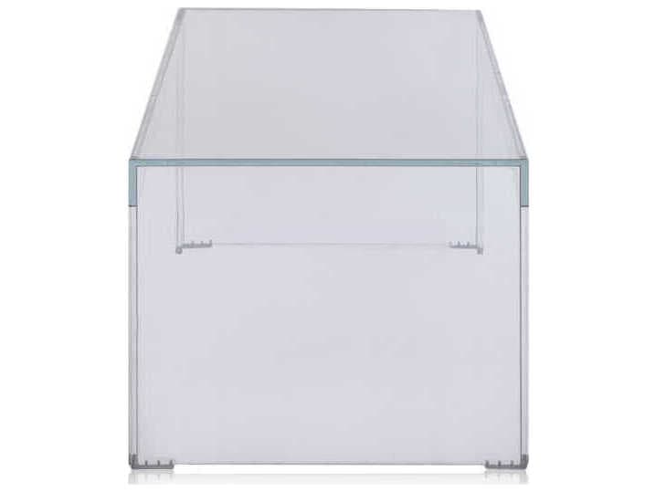 Kartell Outdoor Invisible Side Transparent Crystal Rectangular Coffee Table