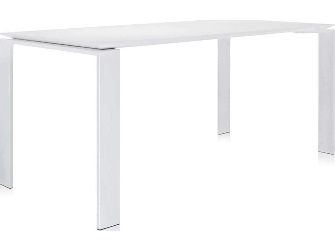 Kartell Outdoor Four Steel White Rectangular Dining Table