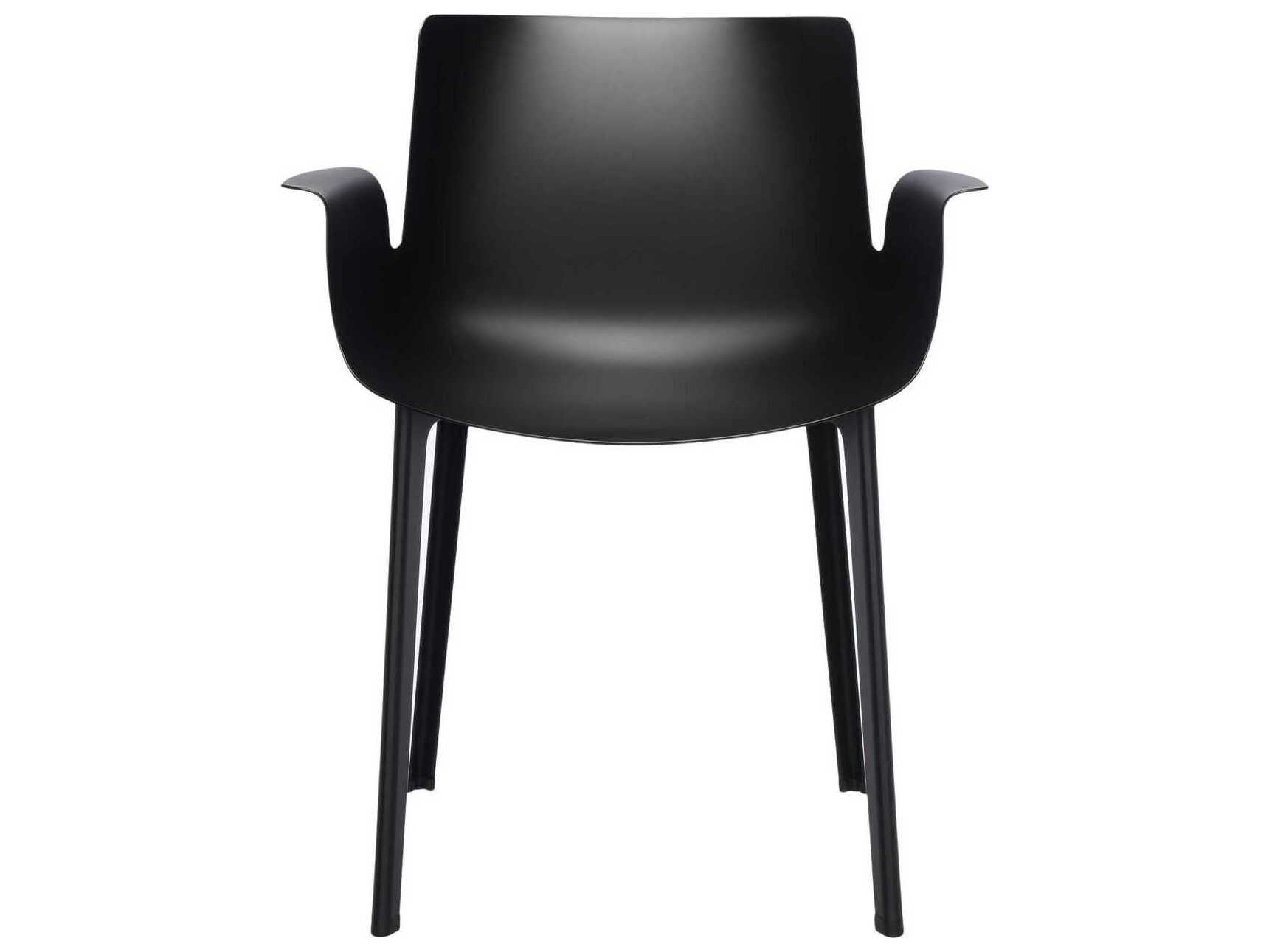 Kartell Outdoor Piuma Opaque Black Resin Dining Arm Chair