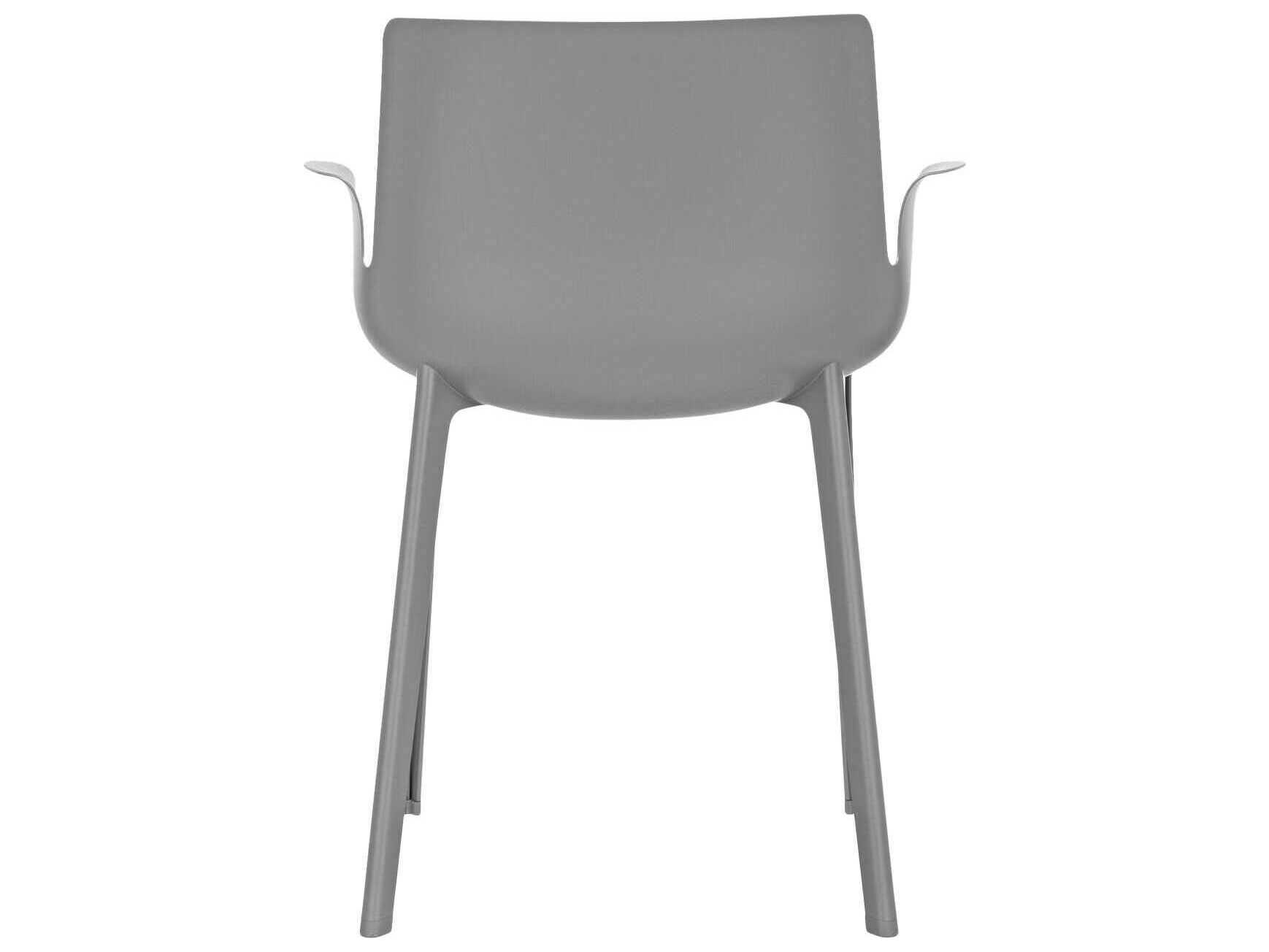 Kartell Outdoor Piuma Opaque Gray Resin Dining Arm Chair