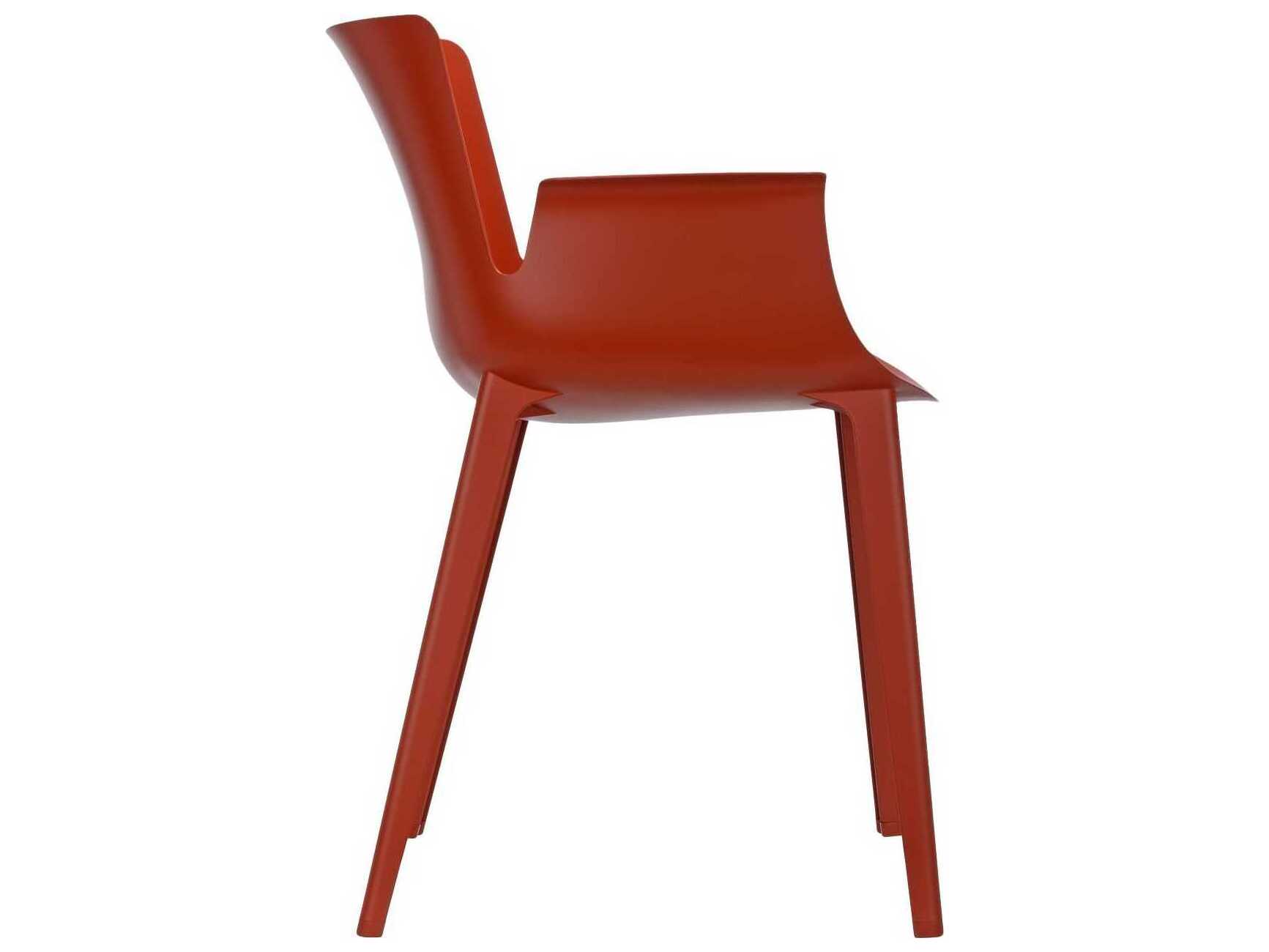 Kartell Outdoor Piuma Opaque Rusty Orange Resin Dining Arm Chair