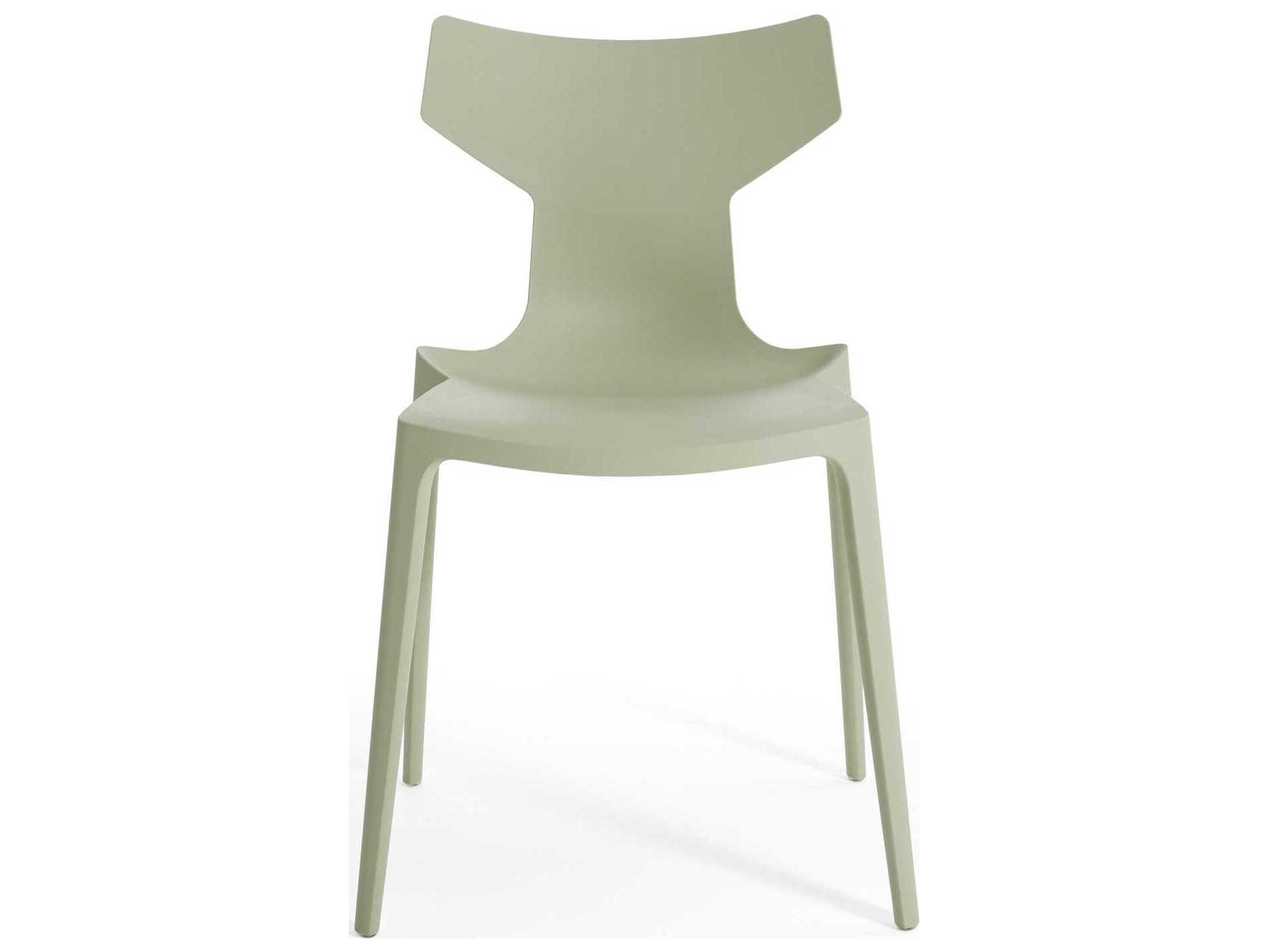 Kartell Outdoor Re-chair Sage Green Resin Dining Side Chair  (Sold in 2)
