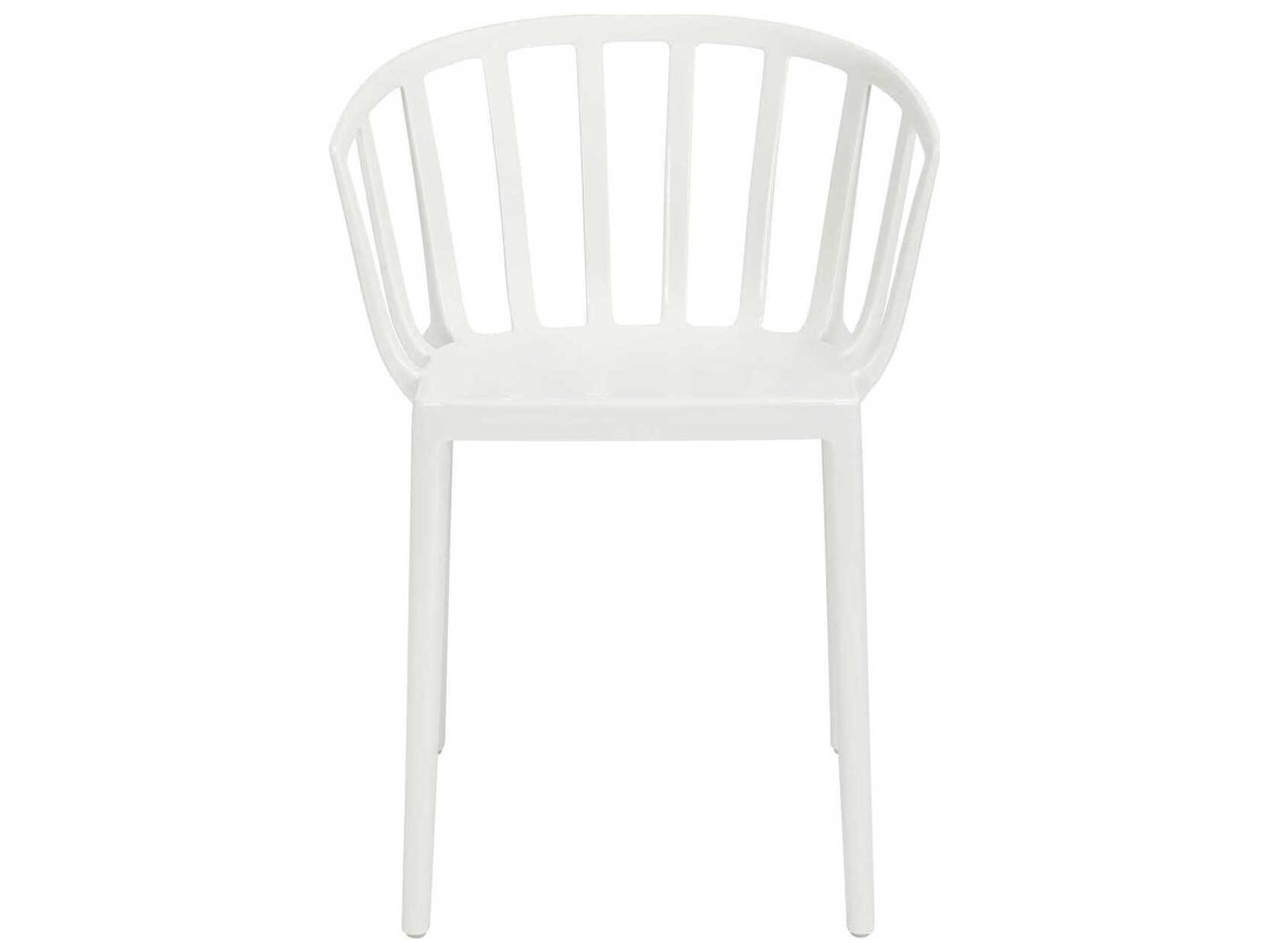 Kartell Outdoor Venice White Resin Dining Arm Chair  (Sold in 2)