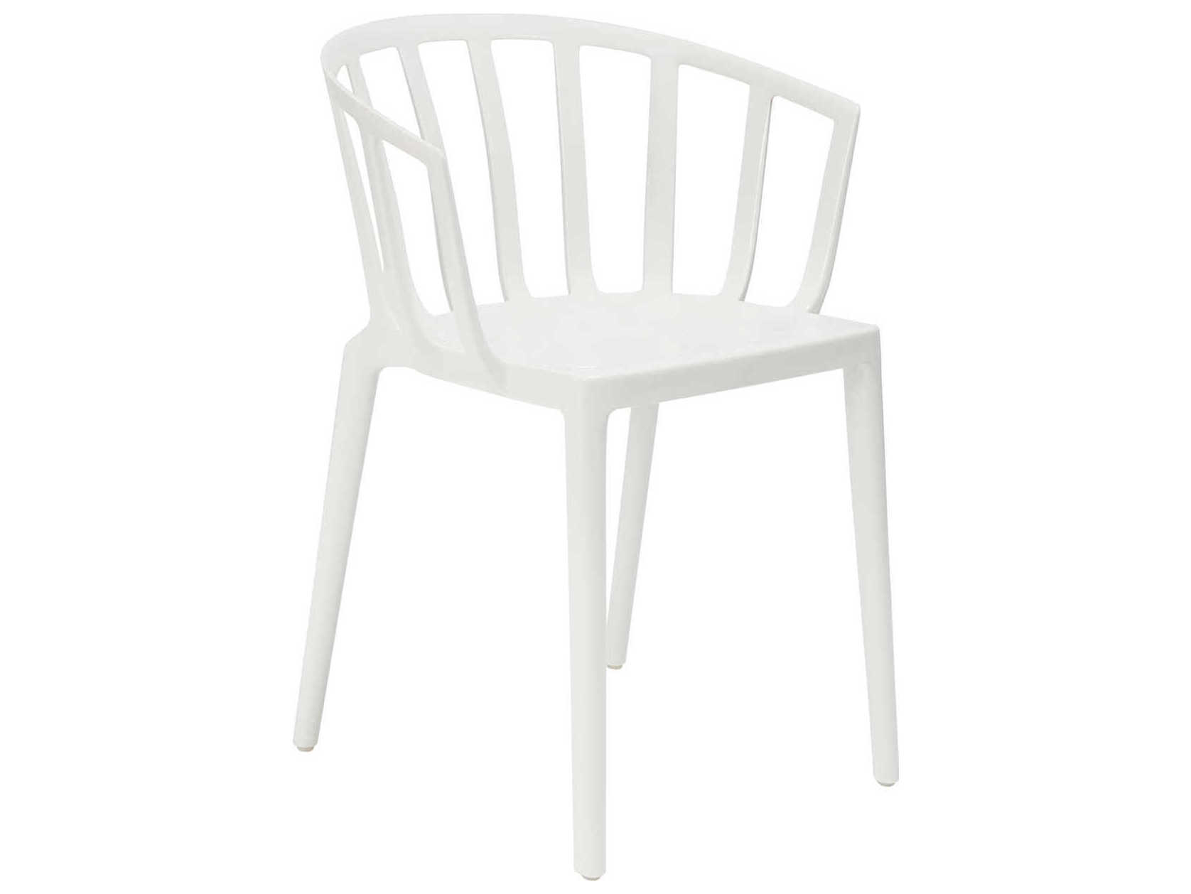 Kartell Outdoor Venice White Resin Dining Arm Chair  (Sold in 2)