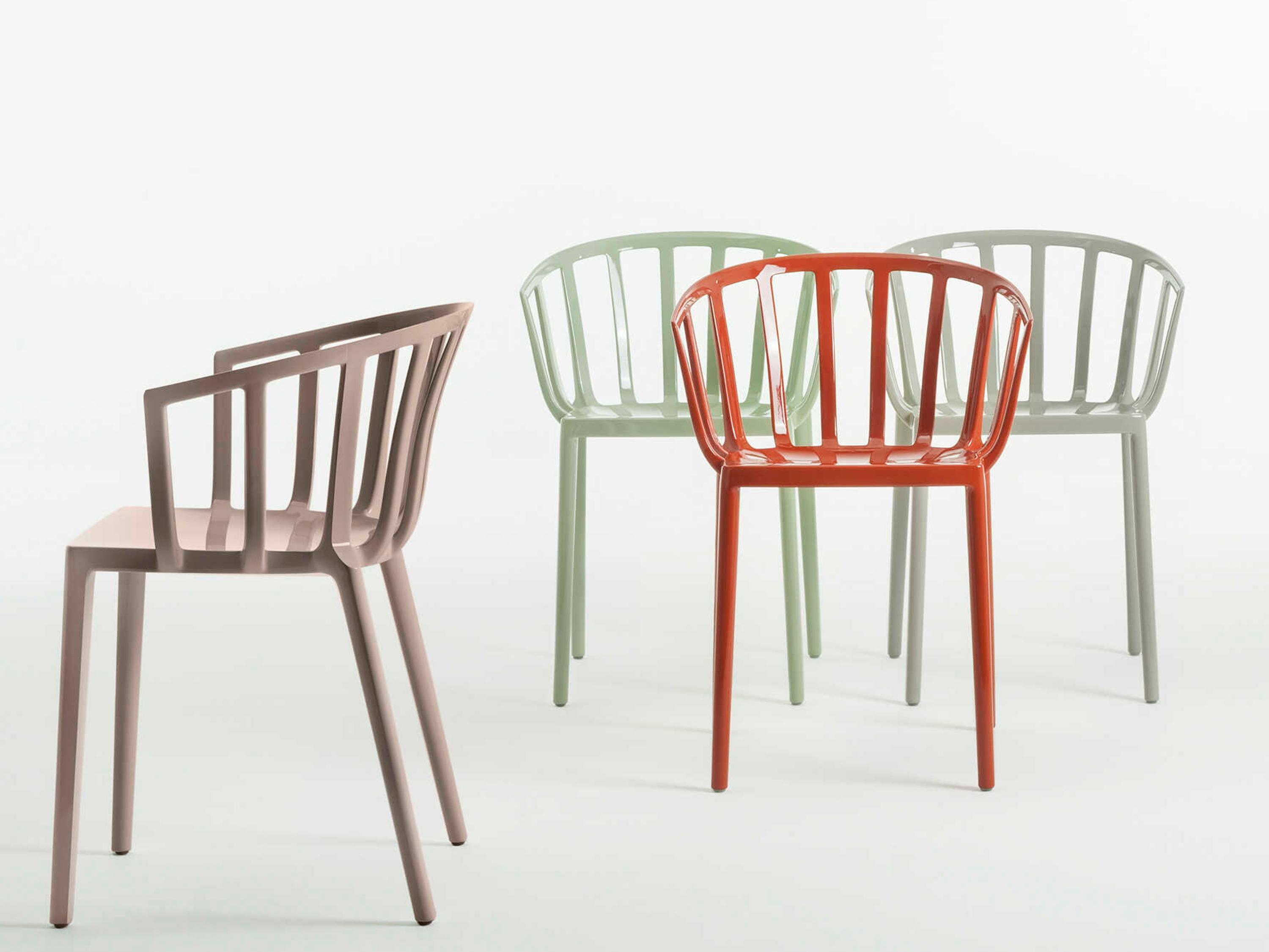 Kartell Outdoor Venice Gray Resin Dining Arm Chair  (Sold in 2)