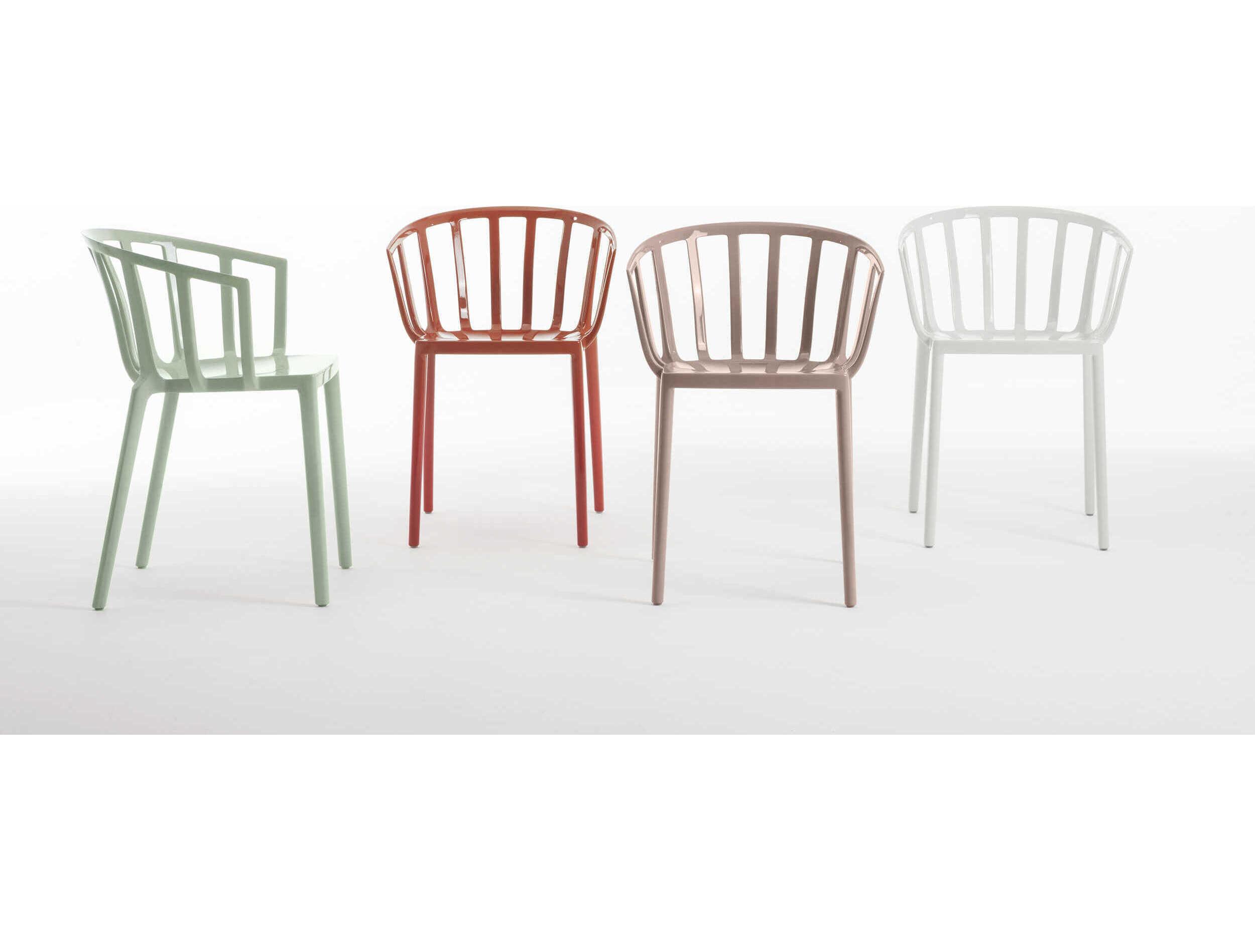 Kartell Outdoor Venice Sage Green Resin Dining Arm Chair  (Sold in 2)