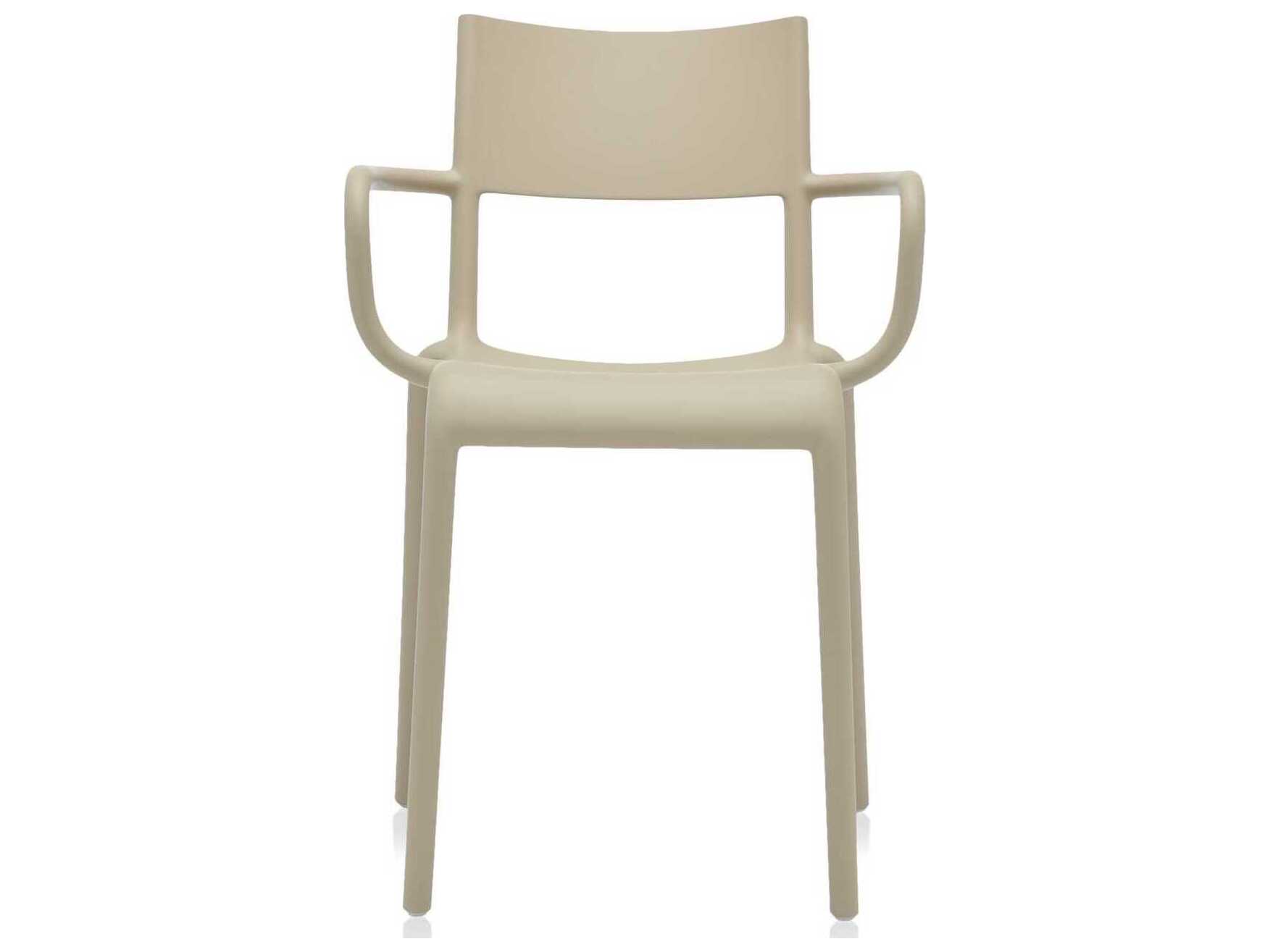 Kartell Outdoor Generic Dove Grey Resin Dining Arm Chair  (Sold in 2)