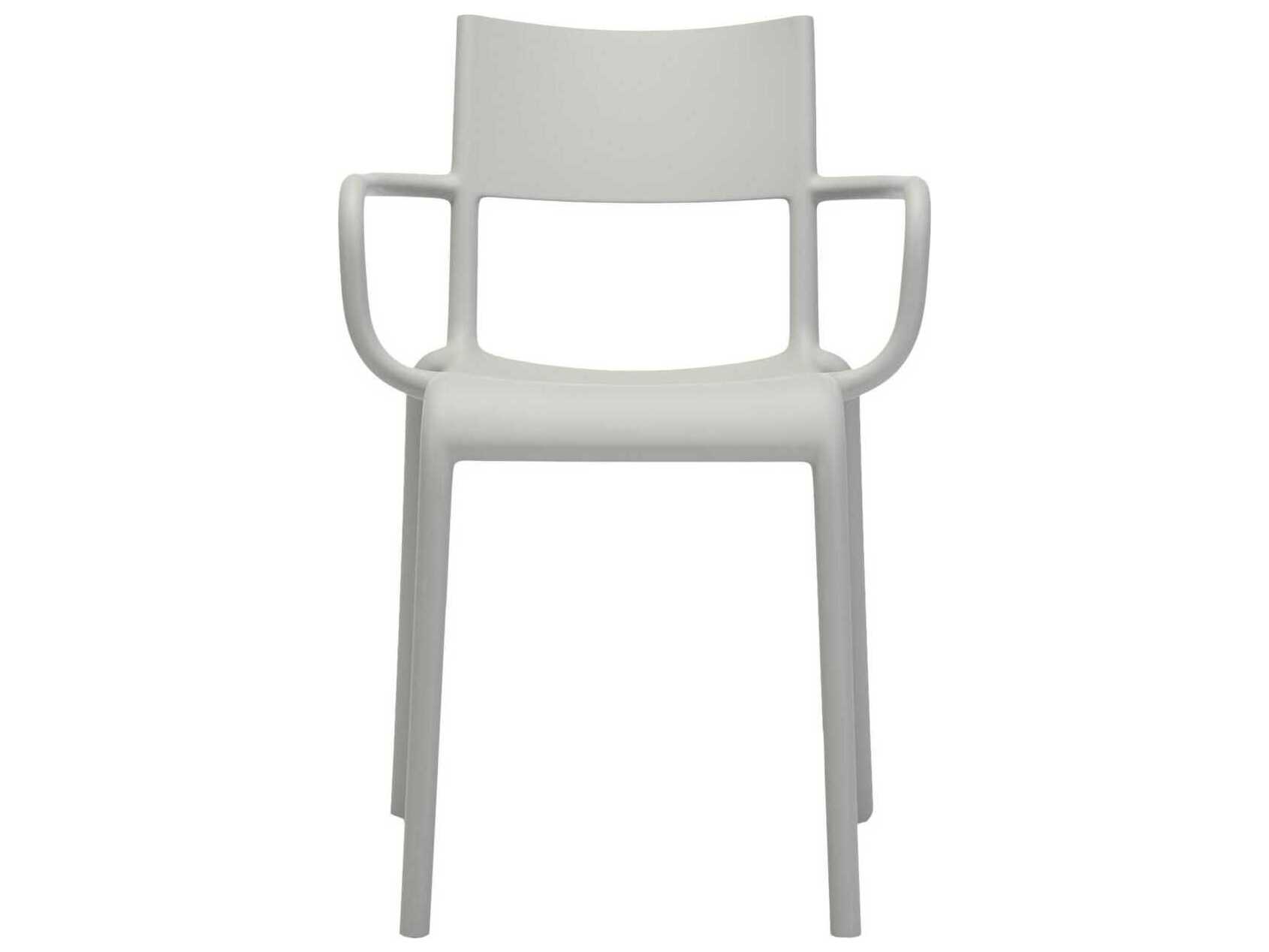 Kartell Outdoor Generic Gray Resin Dining Arm Chair  (Sold in 2)