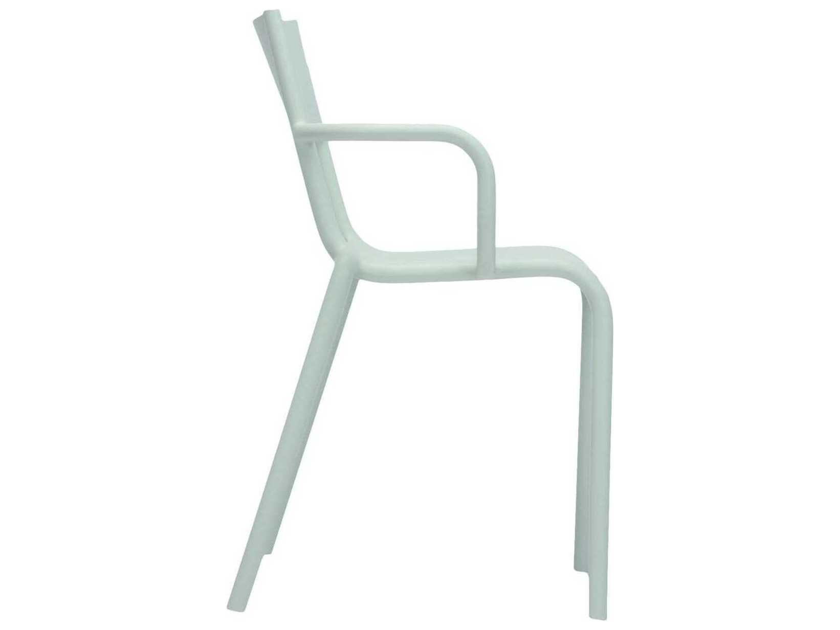 Kartell Outdoor Generic Sage Green Resin Dining Arm Chair  (Sold in 2)