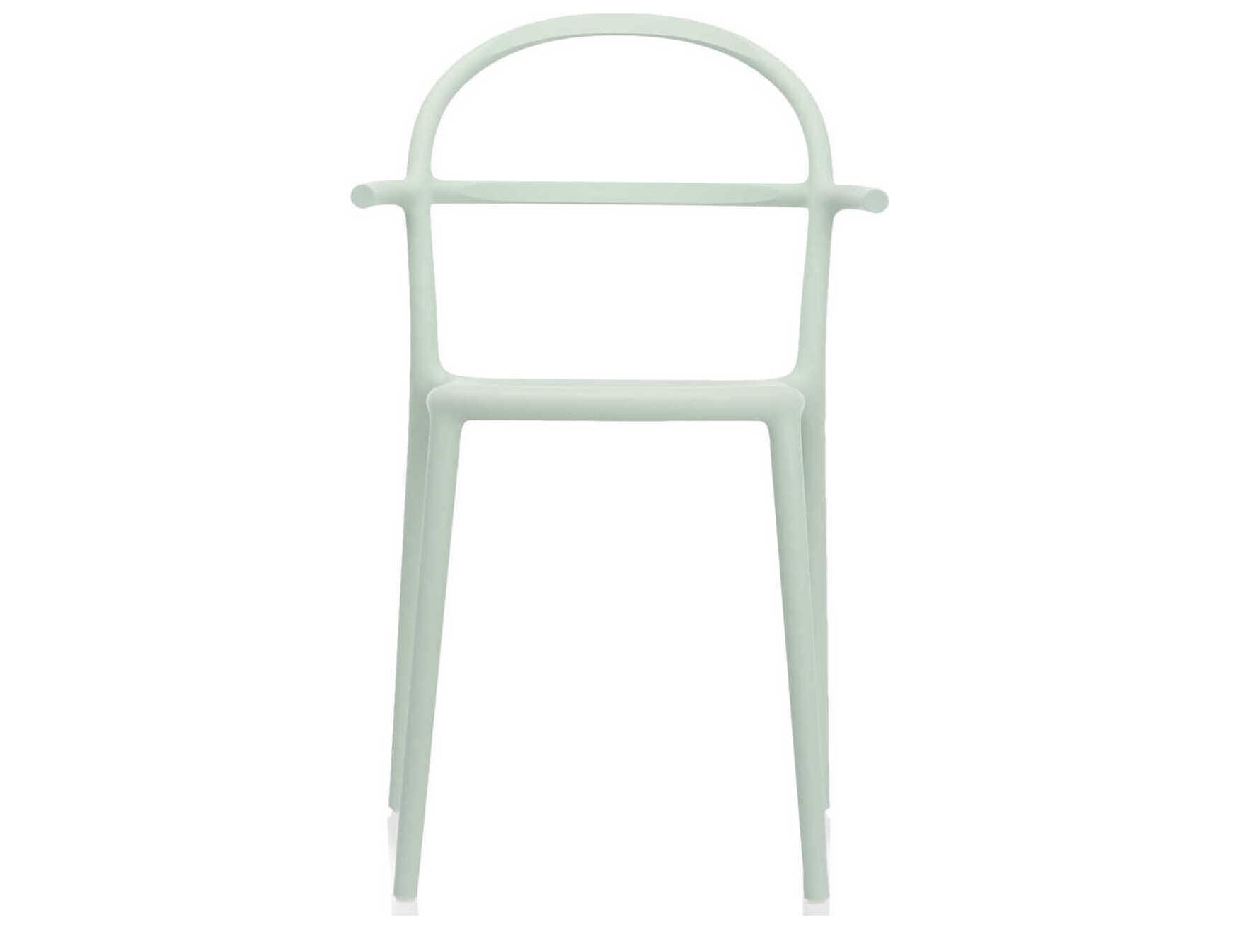 Kartell Outdoor Generic Sage Green Resin Dining Arm Chair  (Sold in 2)