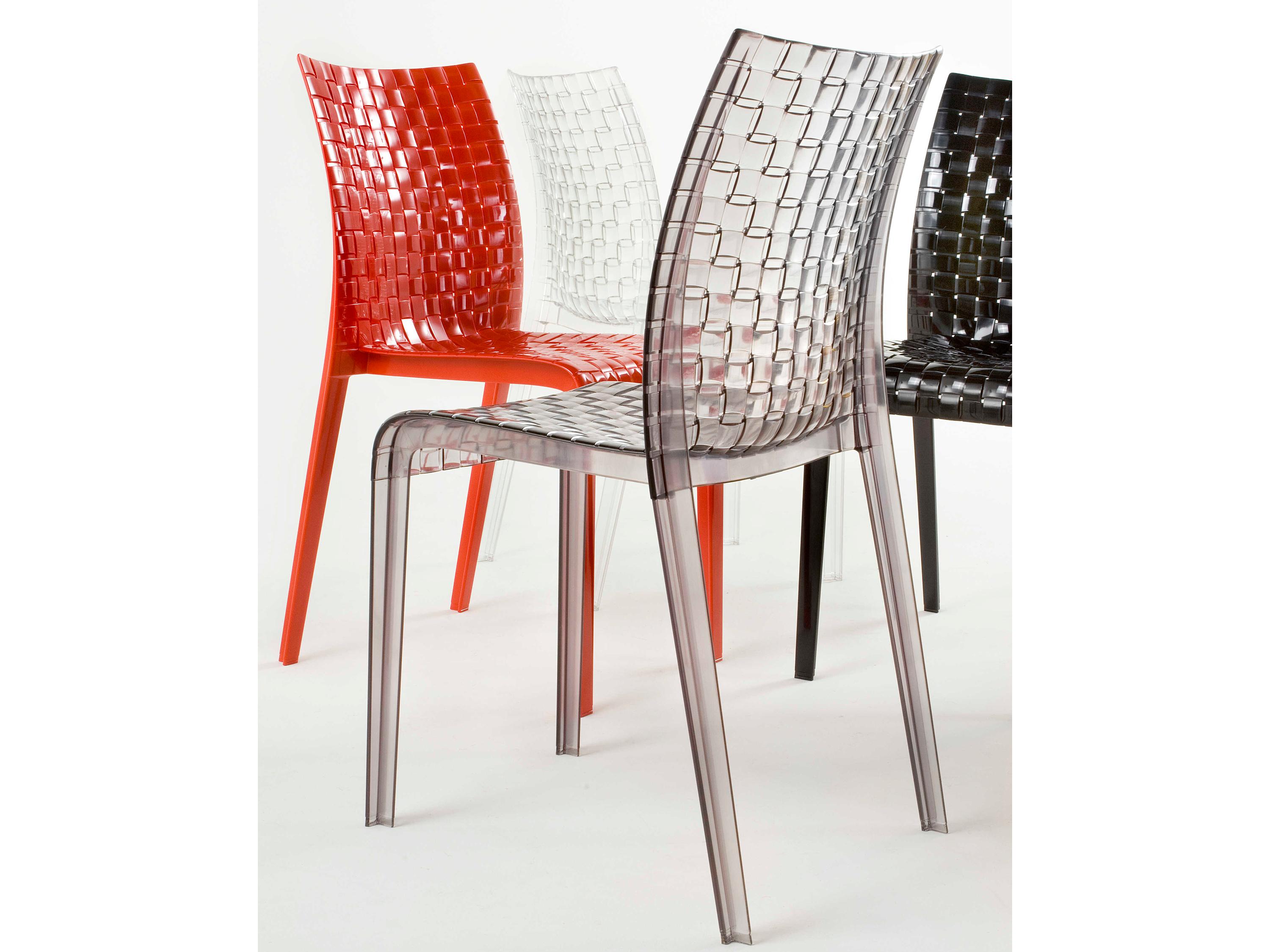 Kartell Outdoor Ami Ami Transparent Smoke Dining Side Chair  (Sold in 2)