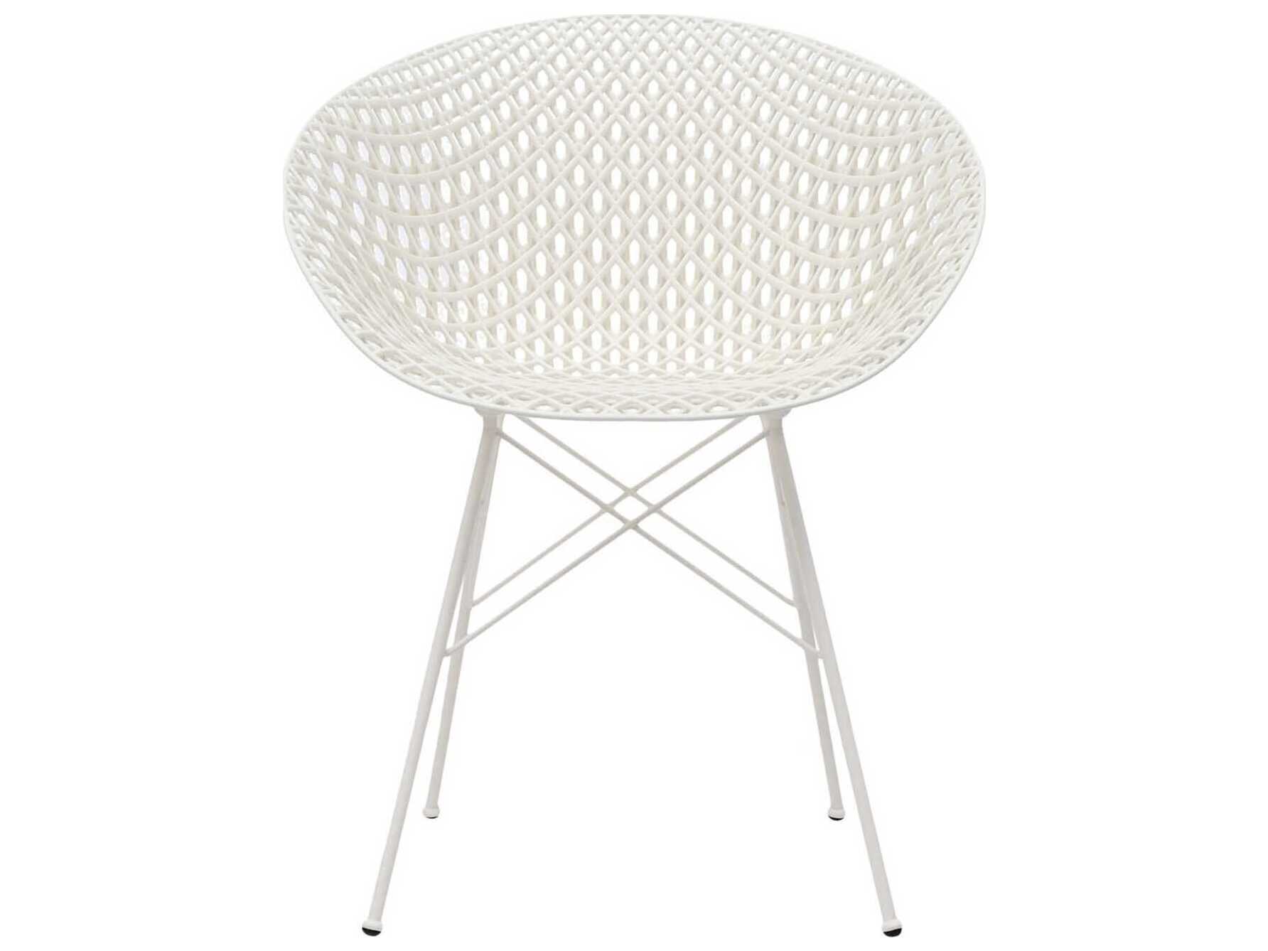 Kartell Outdoor Smatrik Steel White Dining Chair  (Sold in 2)