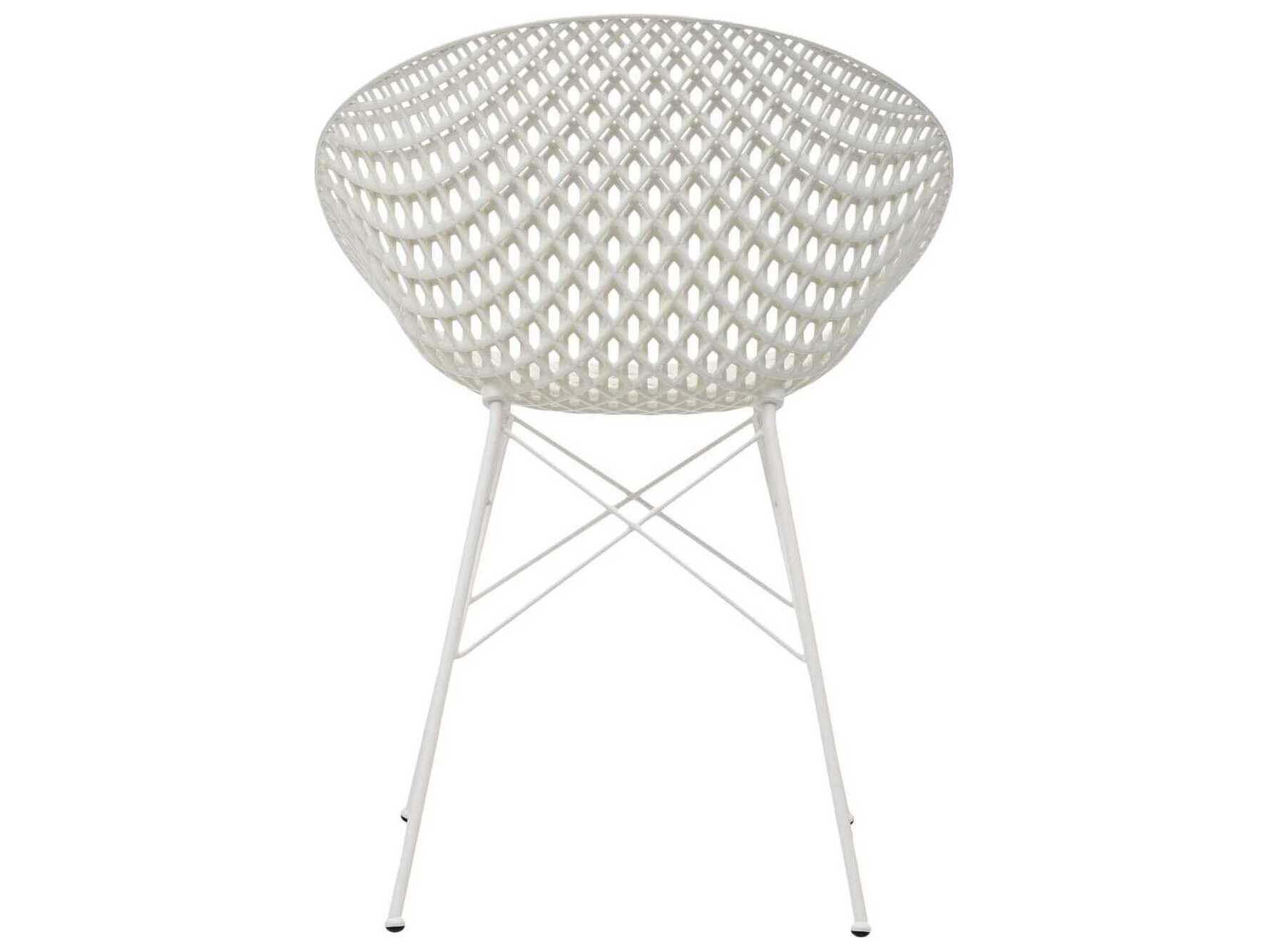 Kartell Outdoor Smatrik Steel White Dining Chair  (Sold in 2)
