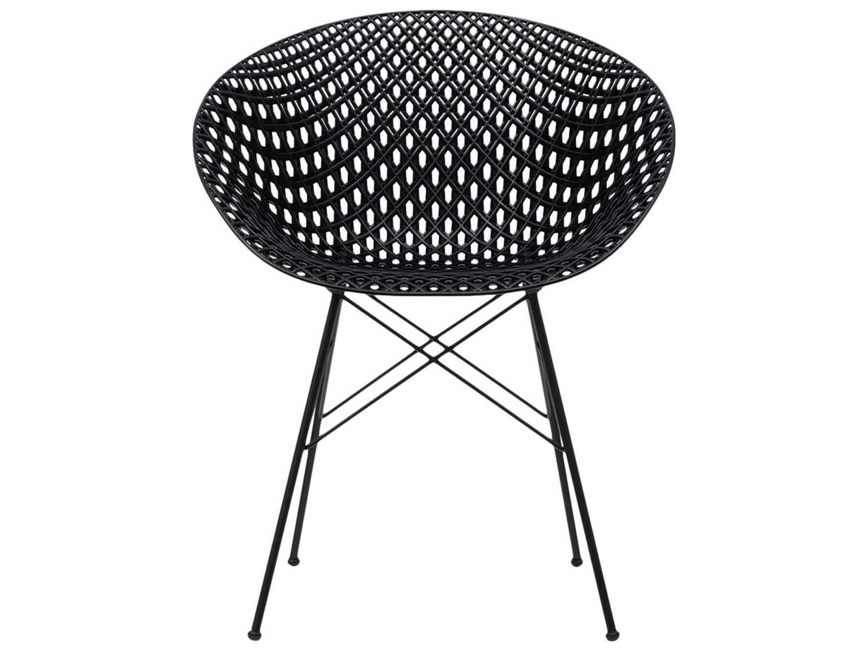 Kartell Outdoor Smatrik Steel Black Dining Chair  (Sold in 2)