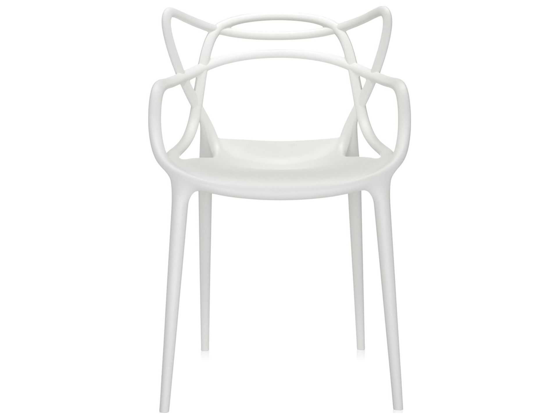 Kartell Outdoor Masters Opaque White Resin Dining Chair  (Sold in 2)