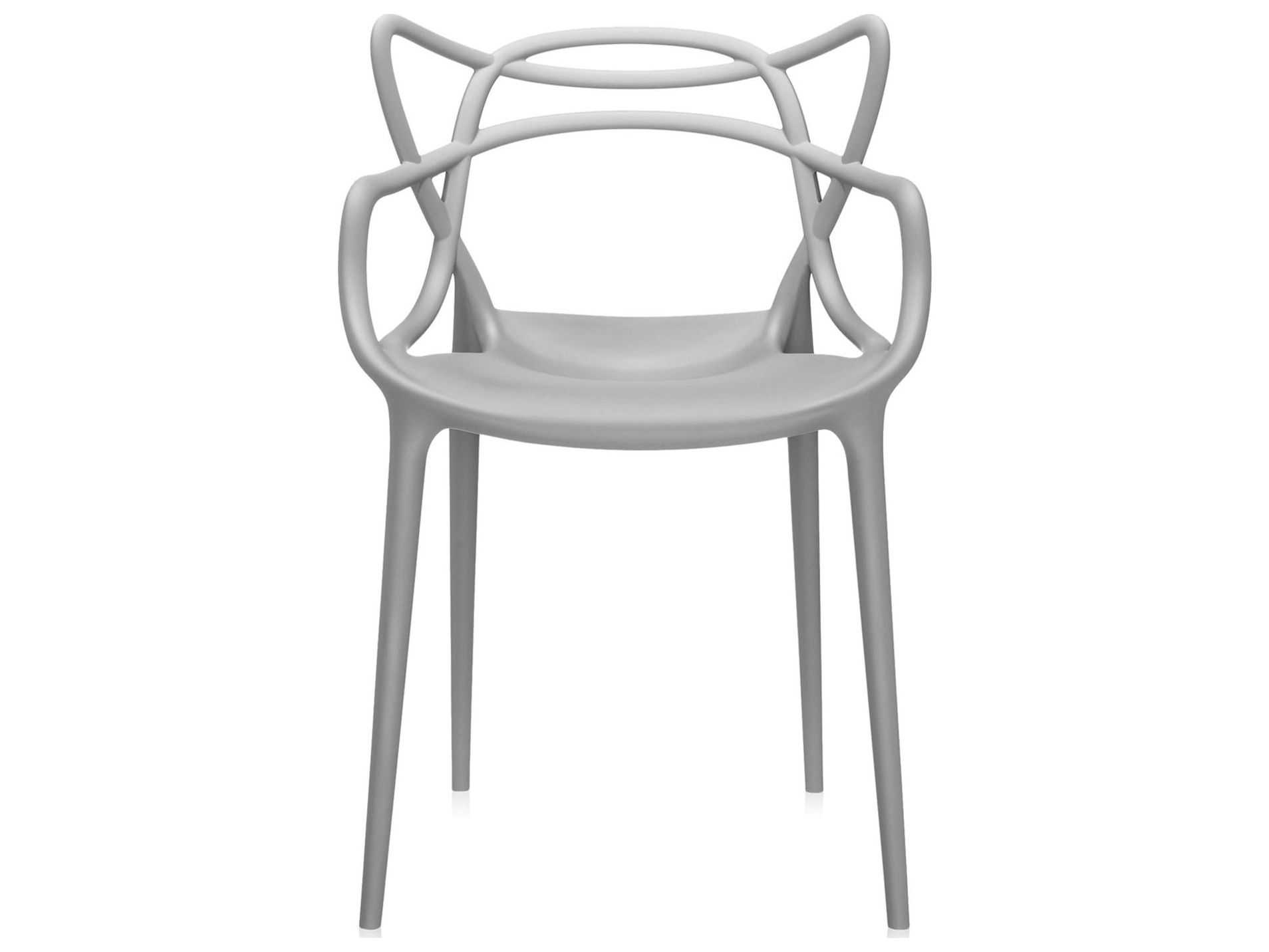 Kartell Outdoor Masters Opaque Grey Resin Dining Chair  (Sold in 2)