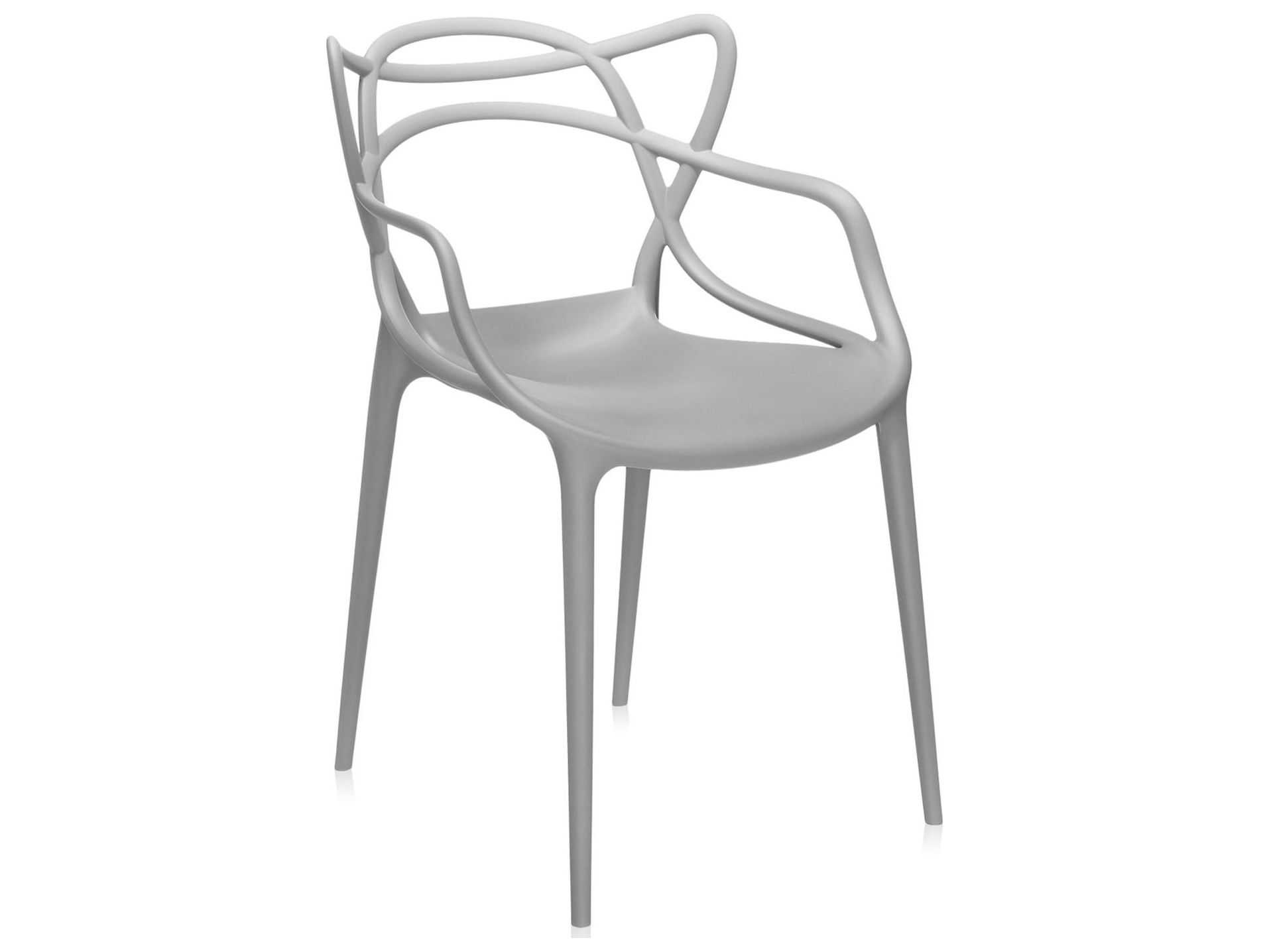 Kartell Outdoor Masters Opaque Grey Resin Dining Chair  (Sold in 2)
