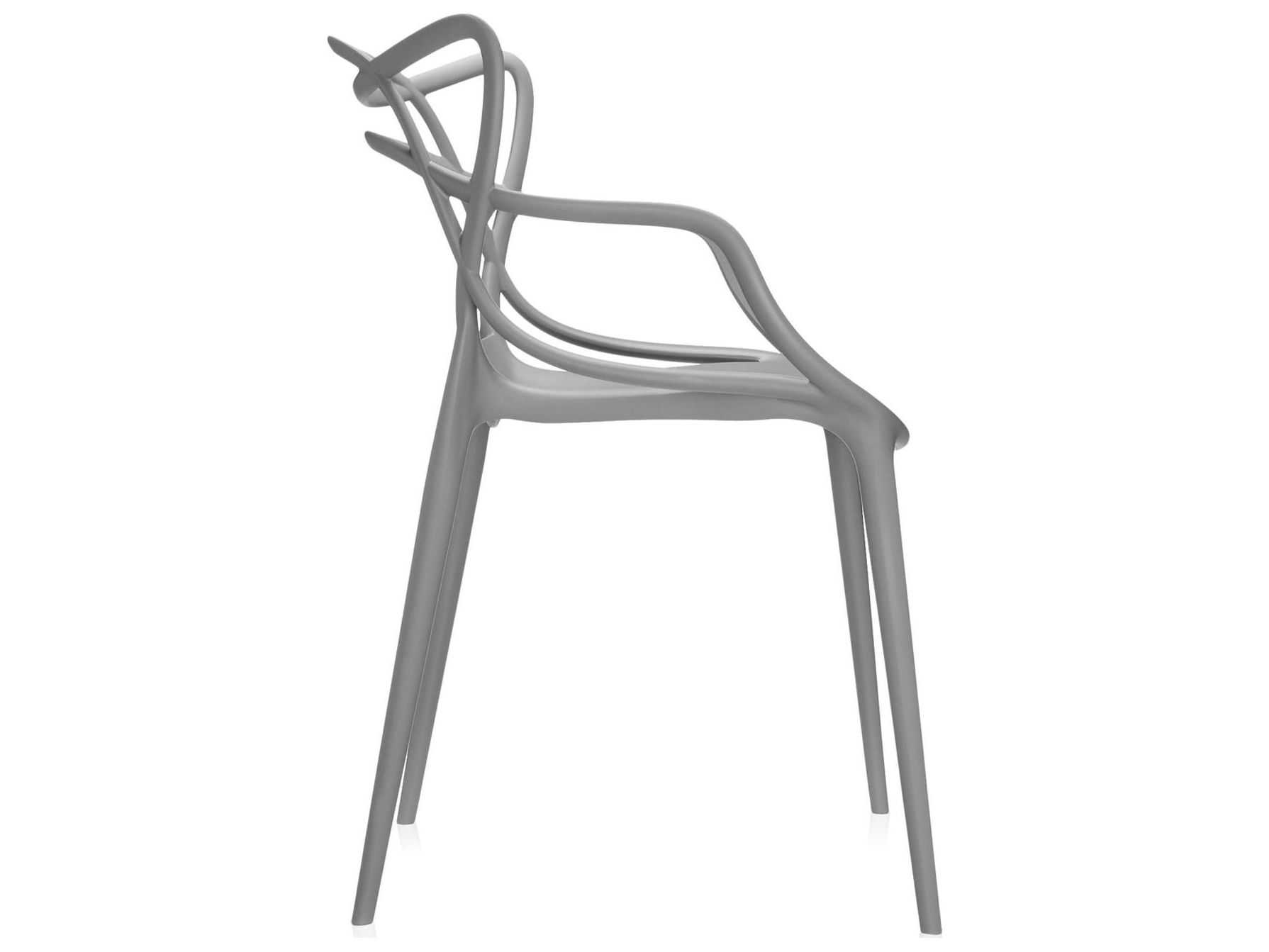 Kartell Outdoor Masters Opaque Grey Resin Dining Chair  (Sold in 2)