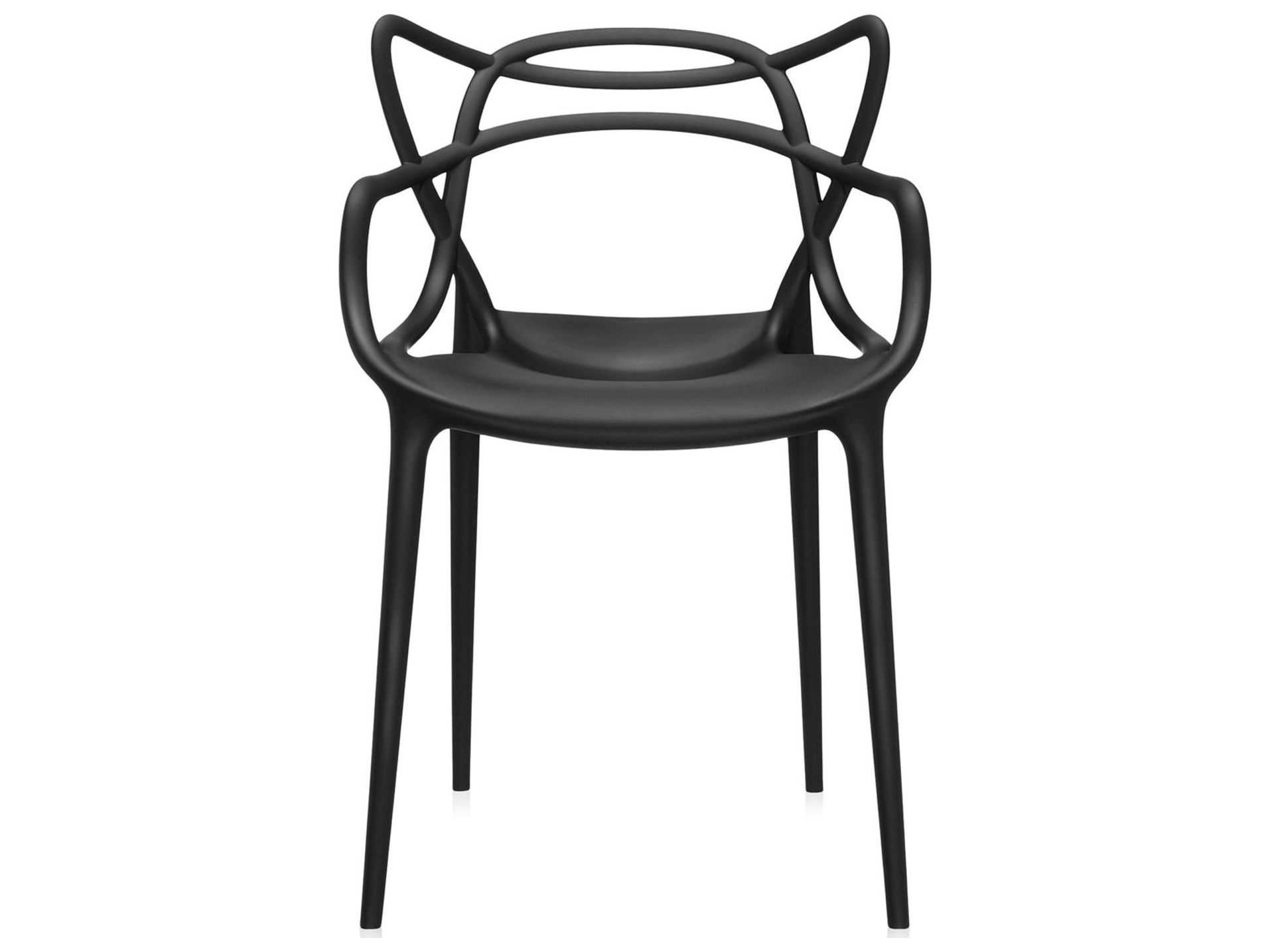 Kartell Outdoor Masters Opaque Black Resin Dining Chair  (Sold in 2)