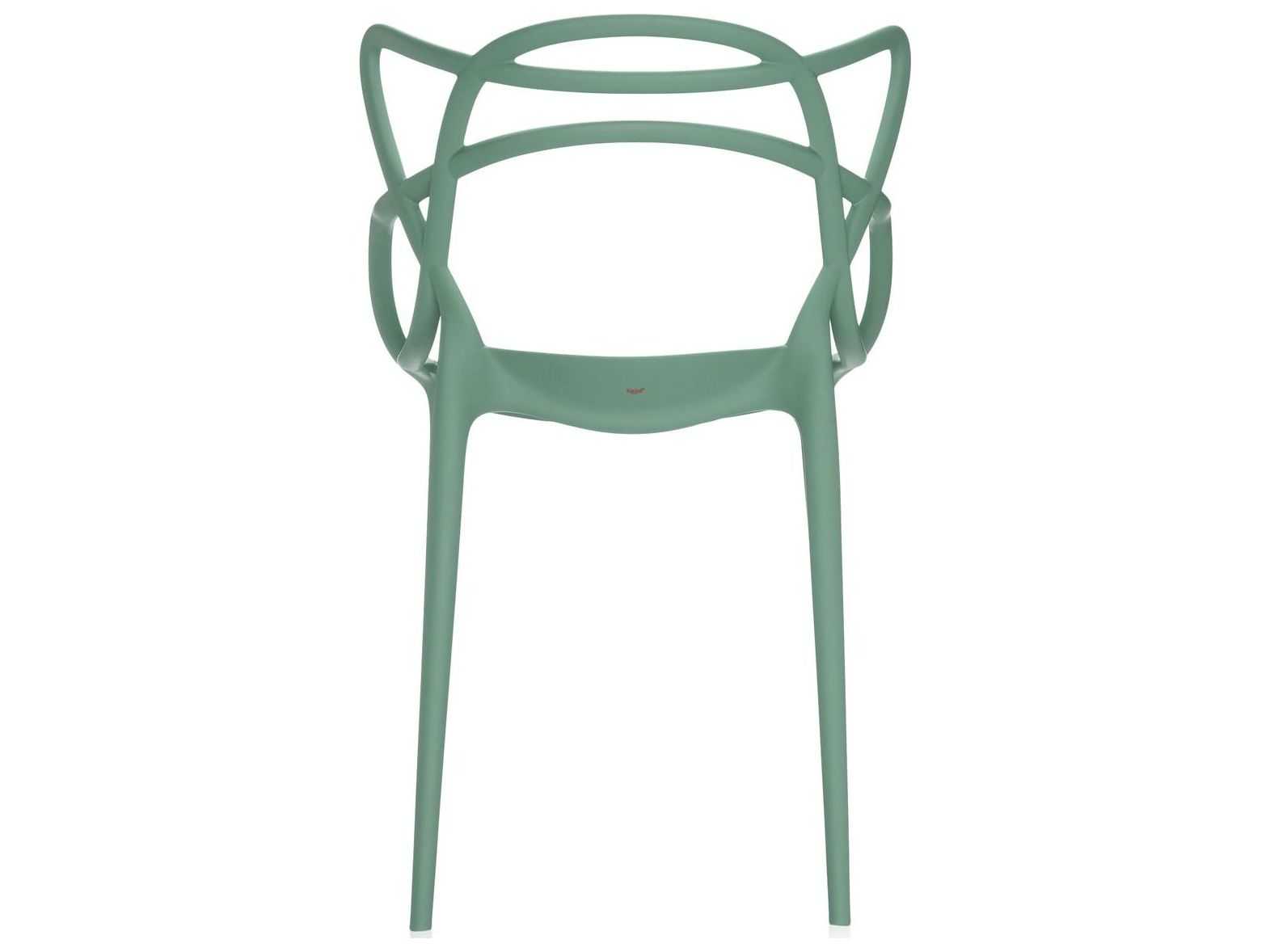 Kartell Outdoor Masters Opaque Sage Green Resin Dining Chair  (Sold in 2)