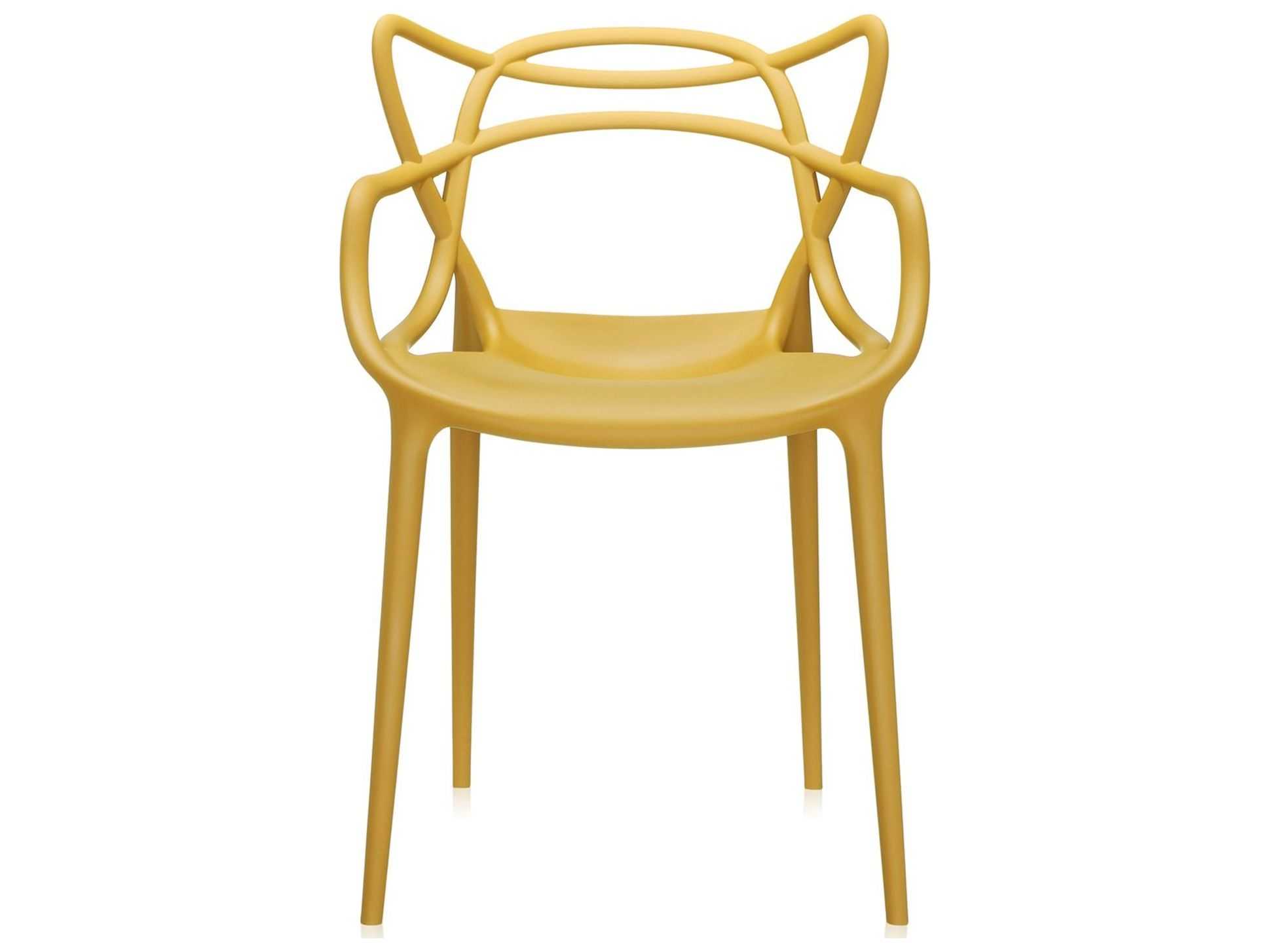 Kartell Outdoor Masters Opaque Mustard Resin Dining Chair  (Sold in 2)