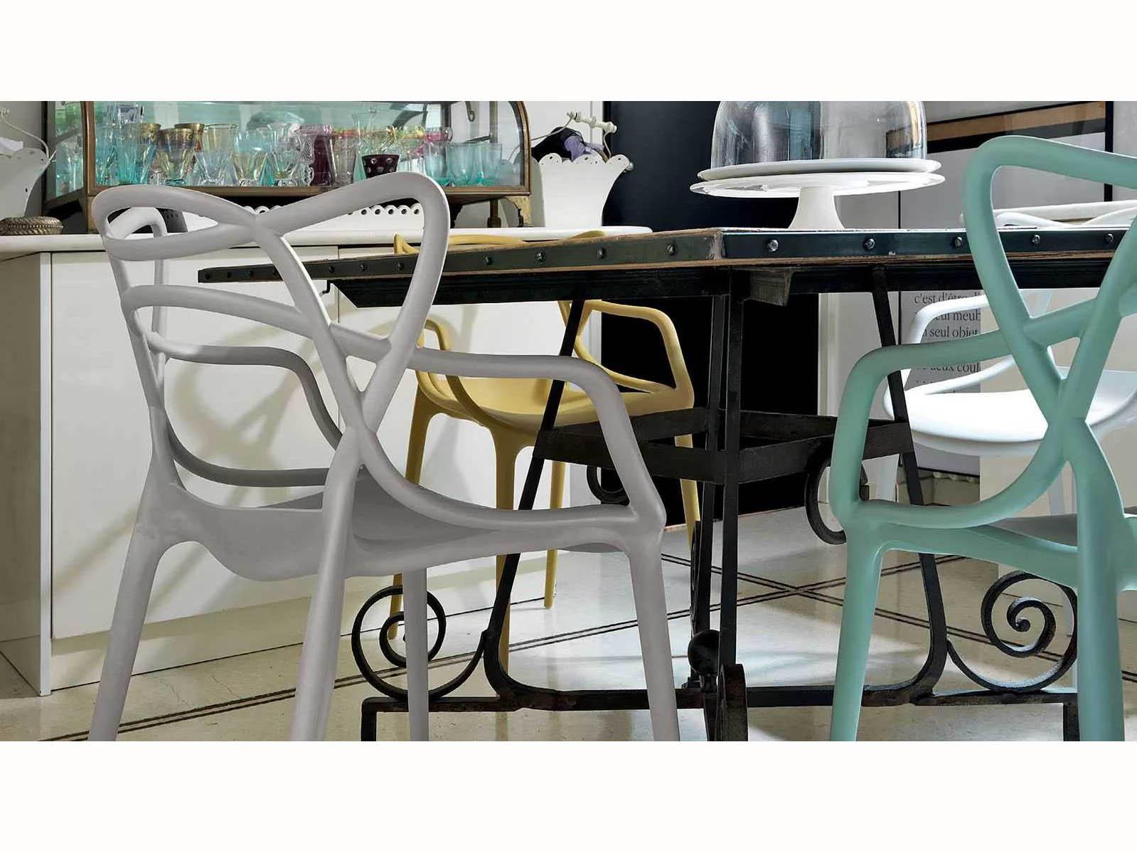 Kartell Outdoor Masters Opaque Mustard Resin Dining Chair  (Sold in 2)