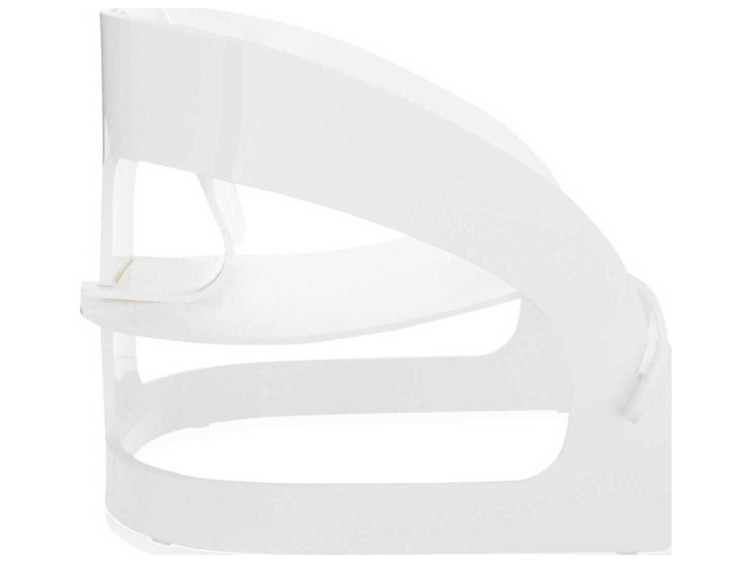 Kartell Outdoor Joe Colombo Opaque White Resin Low Accent Chair