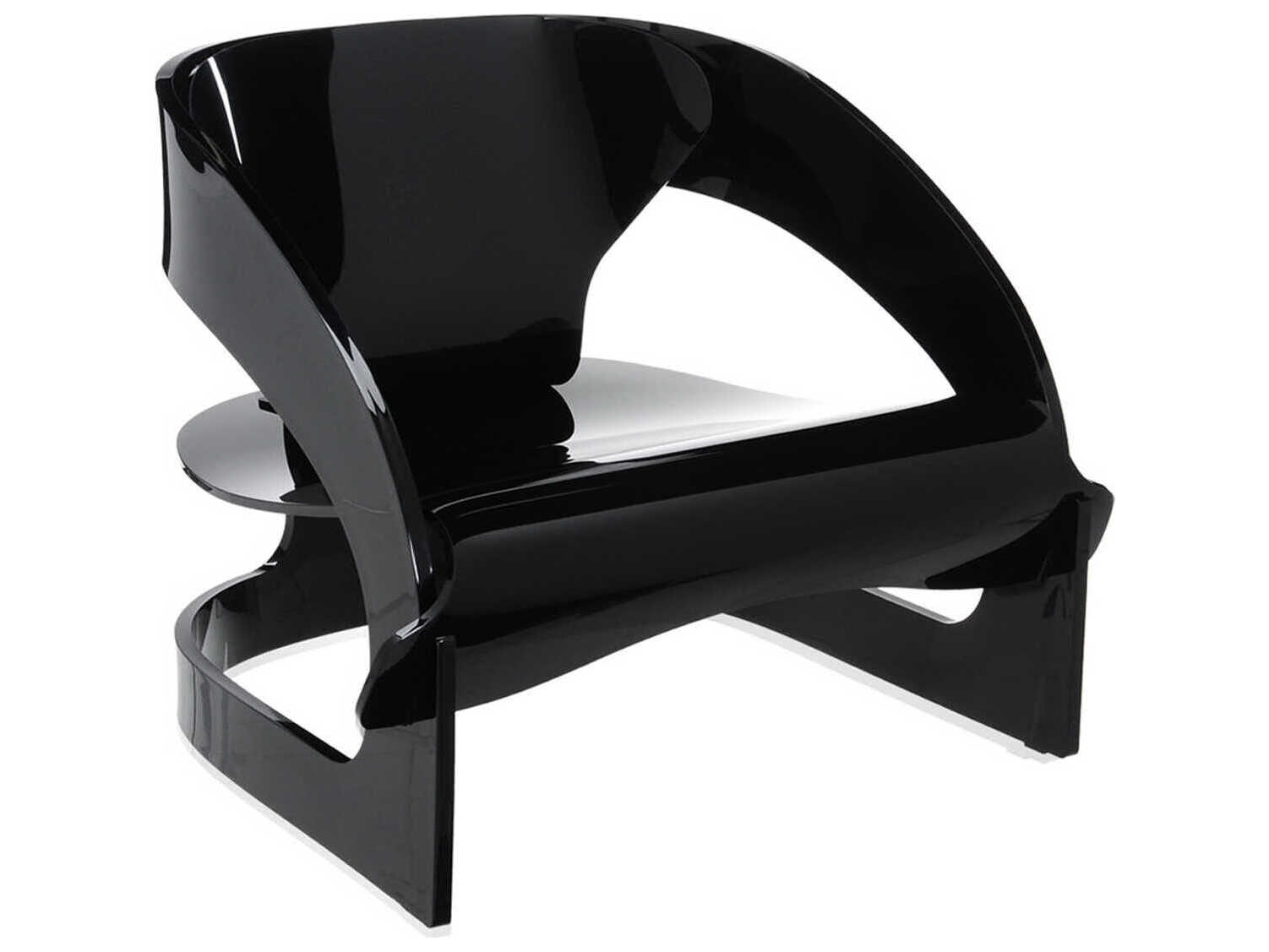 Kartell Outdoor Joe Colombo Opaque Black Resin Low Accent Chair