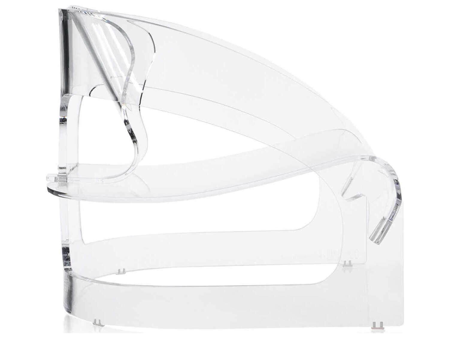 Kartell Outdoor Joe Colombo Transparent Crystal Resin Low Accent Chair